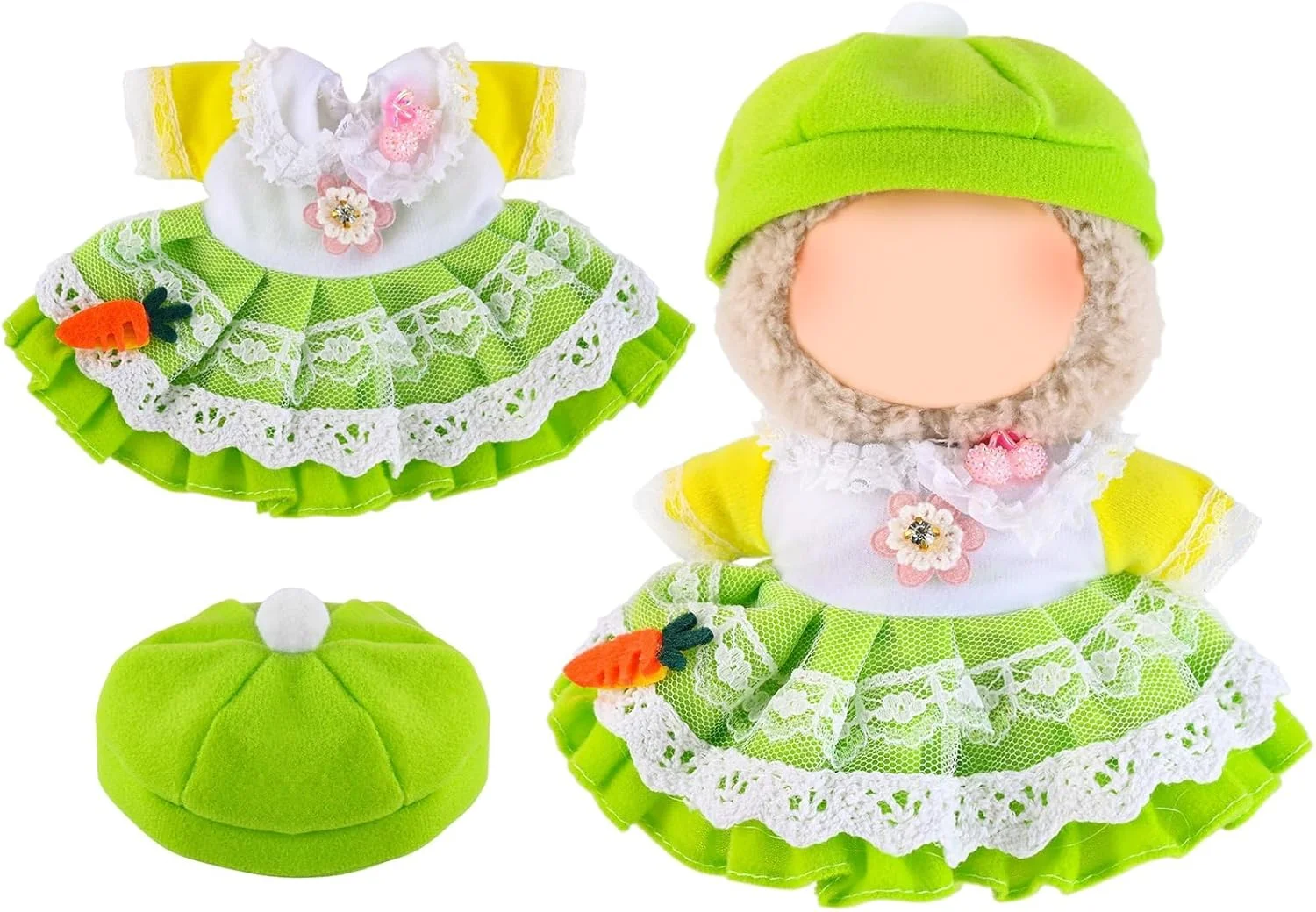 ست لباس عروسک 17 سانتی‌متری، لباس عروسک با لوازم جانبی زیبا، عروسک شامل نمی‌شود، طراحی شده برای لباس‌های لابوبو، لباس‌های مد روز با لوازم جانبی