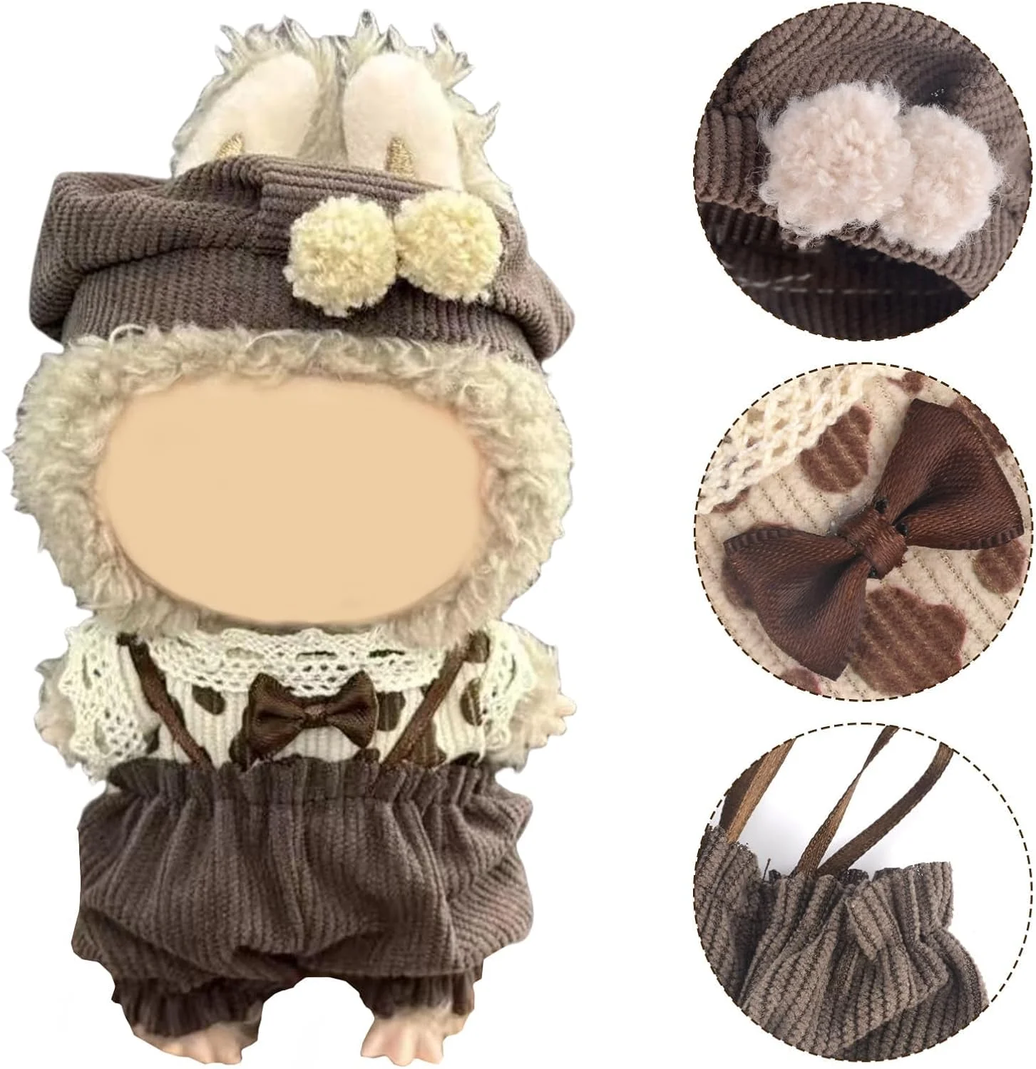 ست لباس عروسکی 3 تکه KASTWAVE برای عروسک پولیشی Labubu، شامل کلاه، تاپ و شلوار، مناسب برای عروسک های 17 سانتی متری، هدیه لوازم جانبی شیک عروسک برای پسران و دختران (بدون عروسک) ست لباس عروسکی 3 تکه KASTWAVE برای عروسک پولیشی Labubu، شامل کلاه، تاپ و شلوار، مناسب برای عروسک های 17 سانتی متری، هدیه لوازم جانبی شیک عروسک برای پسران و دختران (بدون عروسک)