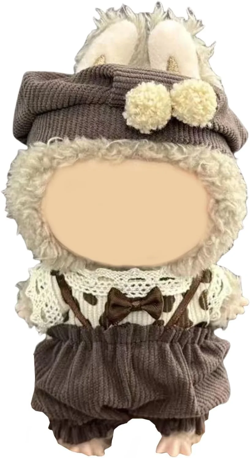 ست لباس عروسکی 3 تکه KASTWAVE برای عروسک پولیشی Labubu، شامل کلاه، تاپ و شلوار، مناسب برای عروسک های 17 سانتی متری، هدیه لوازم جانبی شیک عروسک برای پسران و دختران (بدون عروسک) ست لباس عروسکی 3 تکه KASTWAVE برای عروسک پولیشی Labubu، شامل کلاه، تاپ و شلوار، مناسب برای عروسک های 17 سانتی متری، هدیه لوازم جانبی شیک عروسک برای پسران و دختران (بدون عروسک)