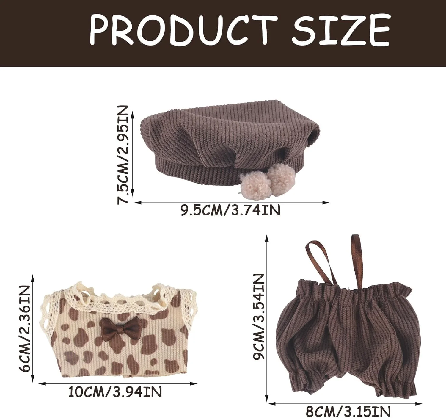 ست لباس عروسکی 3 تکه KASTWAVE برای عروسک پولیشی Labubu، شامل کلاه، تاپ و شلوار، مناسب برای عروسک های 17 سانتی متری، هدیه لوازم جانبی شیک عروسک برای پسران و دختران (بدون عروسک) ست لباس عروسکی 3 تکه KASTWAVE برای عروسک پولیشی Labubu، شامل کلاه، تاپ و شلوار، مناسب برای عروسک های 17 سانتی متری، هدیه لوازم جانبی شیک عروسک برای پسران و دختران (بدون عروسک)