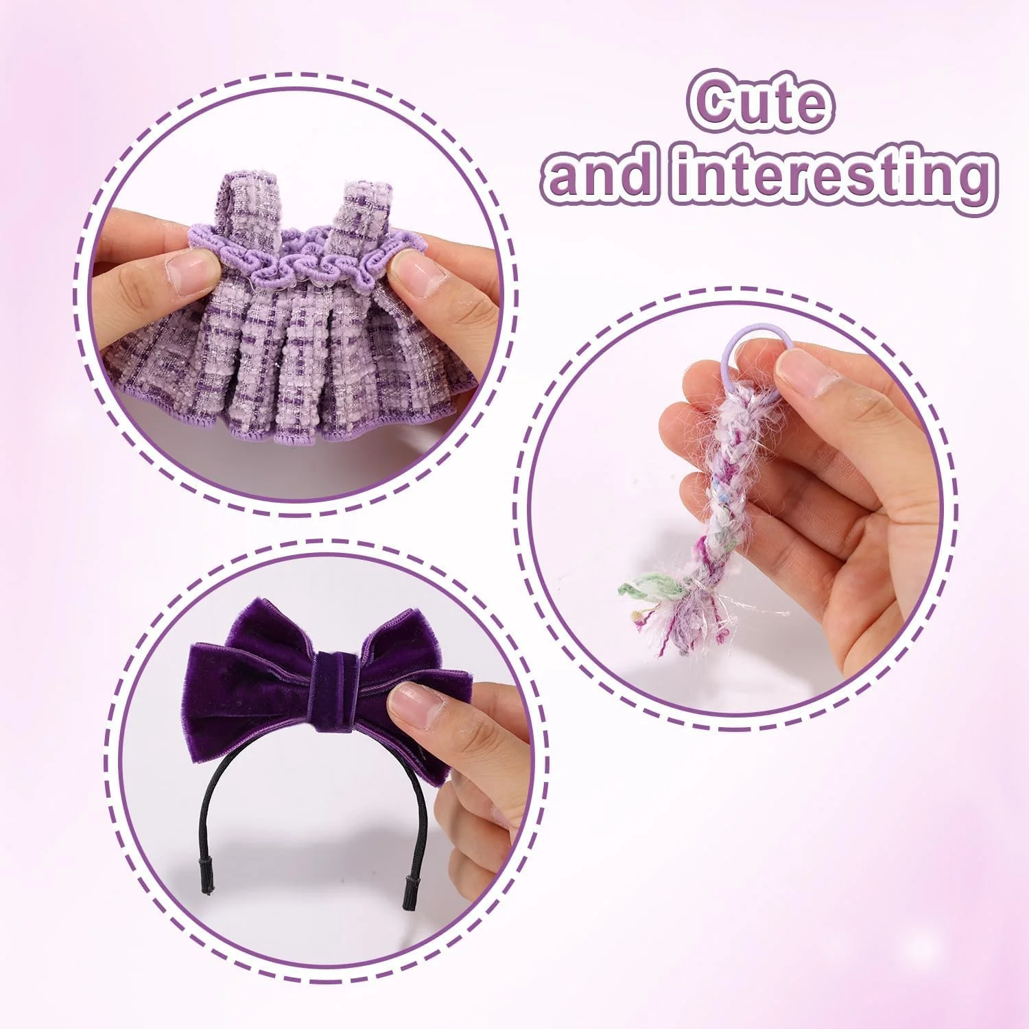 لباس های شیک برای لابوبو، لباس عروسک بنفش، ست لباس پارچه ای نرم و زیبا، با 1 پاپیون هدبند، 1 لباس، 2 بافت مو، لباس برای عروسک های 17 سانتی متری شما (بدون عروسک) لباس های شیک برای لابوبو، لباس عروسک بنفش، ست لباس پارچه ای نرم و زیبا، با 1 پاپیون هدبند، 1 لباس، 2 بافت مو، لباس برای عروسک های 17 سانتی متری شما (بدون عروسک)