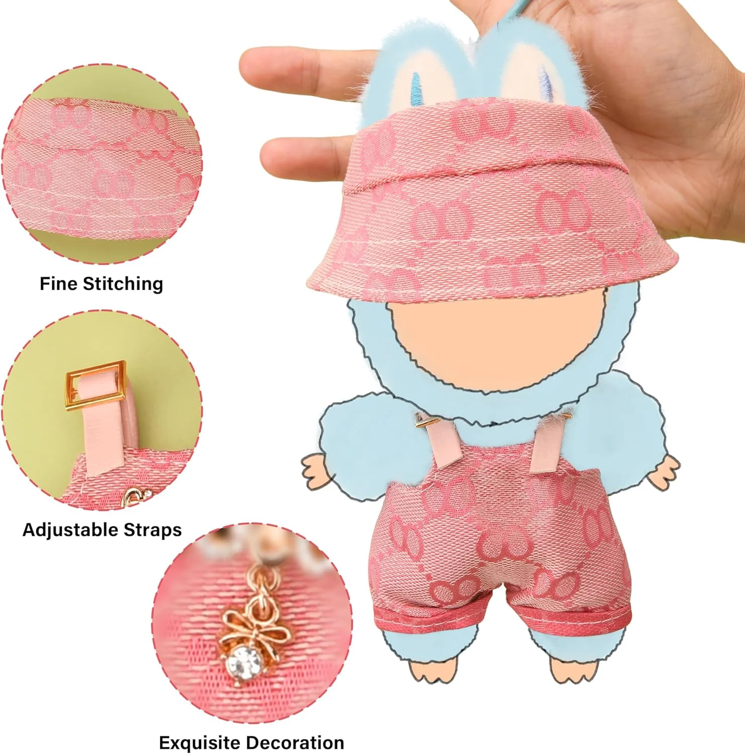 ست لباس عروسک برای عروسک های 15-17 سانتی متری، لباس عروسک صورتی ممتاز 2 تکه، لوازم جانبی عروسک شامل سرهمی، کلاه، لباس شیک و زیبا با استایل منحصر به فرد ست لباس عروسک برای عروسک های 15-17 سانتی متری، لباس عروسک صورتی ممتاز 2 تکه، لوازم جانبی عروسک شامل سرهمی، کلاه، لباس شیک و زیبا با استایل منحصر به فرد