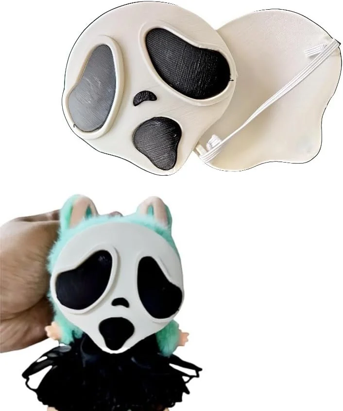 jrelecs 2 عدد ماسک عروسکی 17 سانتی‌متری (6.7 اینچی)، لوازم جانبی شیک و باکیفیت برای عروسک‌های کلکسیونی و علاقه‌مندان به DIY، هدیه تولد کریسمس هالووین برای کودکان (عروسک شامل نمی‌شود)