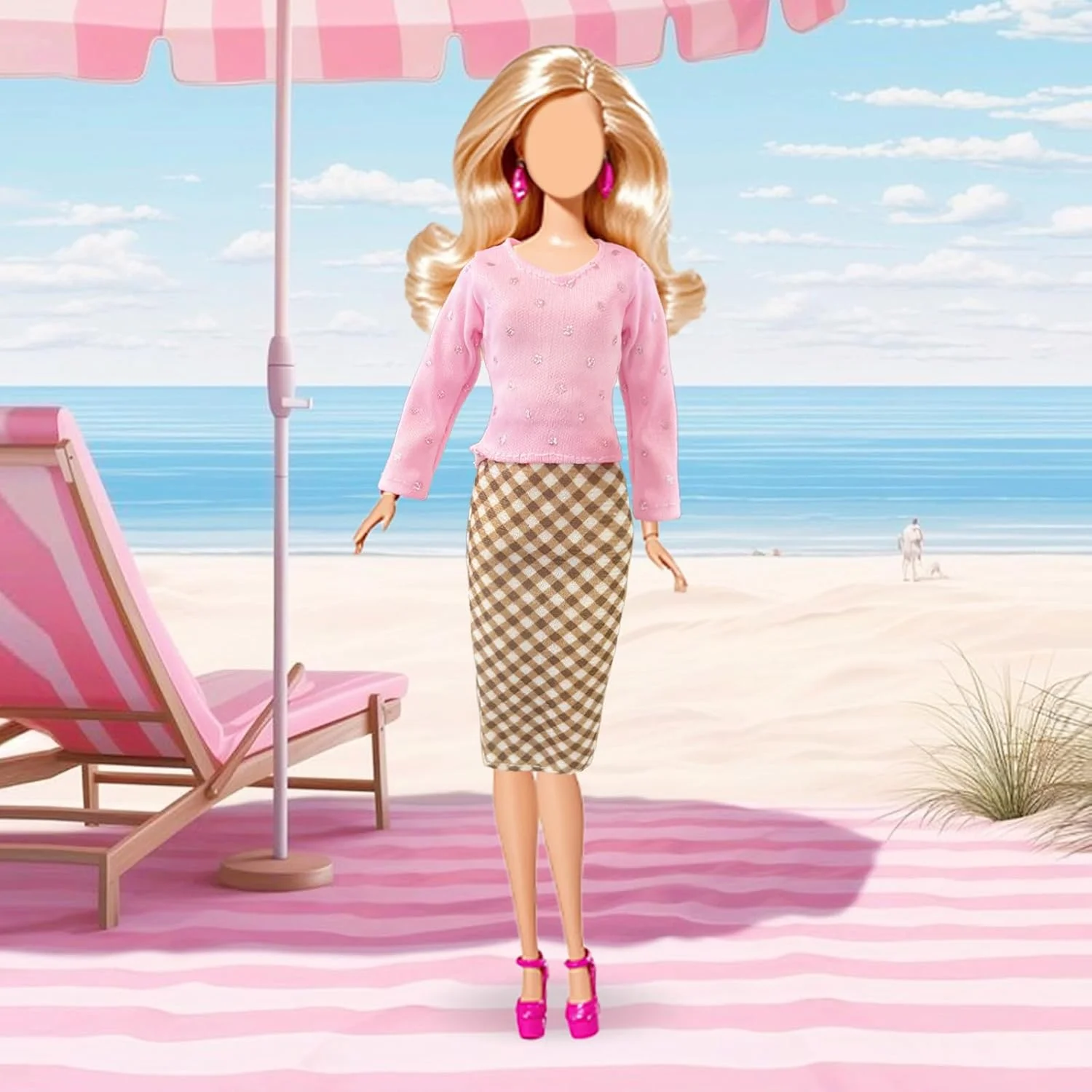 16 تکه لباس و لوازم جانبی عروسک برای عروسک 11.5 اینچی شامل 1 ست کت چرمی، 1 ست لباس مد، 1 ست دامن مدادی، 2 دست لباس، 1 لباس پولکی، کفش، کیف، گردنبند، کلاه به صورت تصادفی، دخترانه