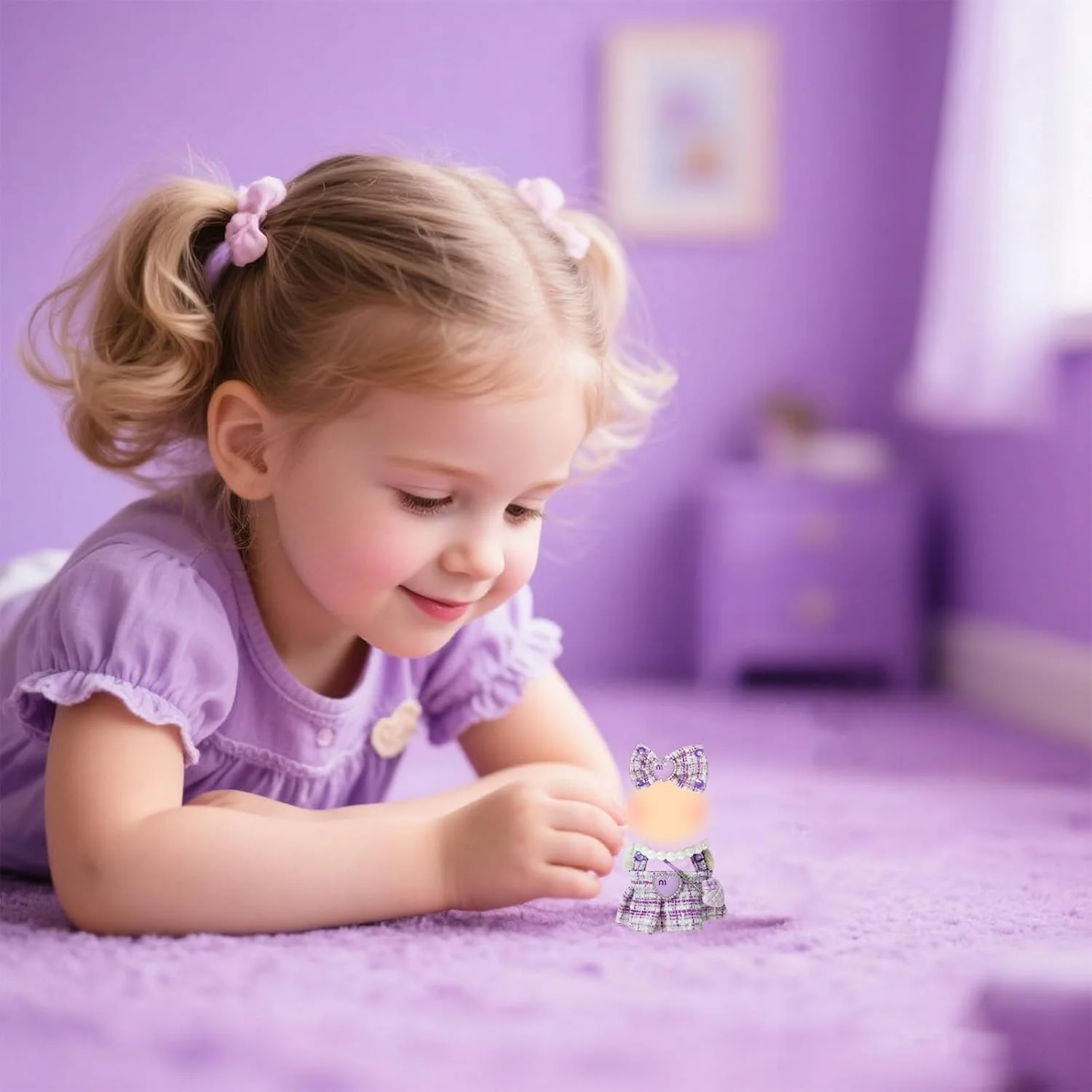 بسته 4 عددی لباس بنفش عروسک برای عروسک های 17 سانتی متری، لباس عروسک زیبا شامل 1 دامن، 1 گیره مو، 1 گردنبند و 1 کیف دستی، عروسک بسته 4 عددی لباس بنفش عروسک برای عروسک های 17 سانتی متری، لباس عروسک زیبا شامل 1 دامن، 1 گیره مو، 1 گردنبند و 1 کیف دستی، عروسک