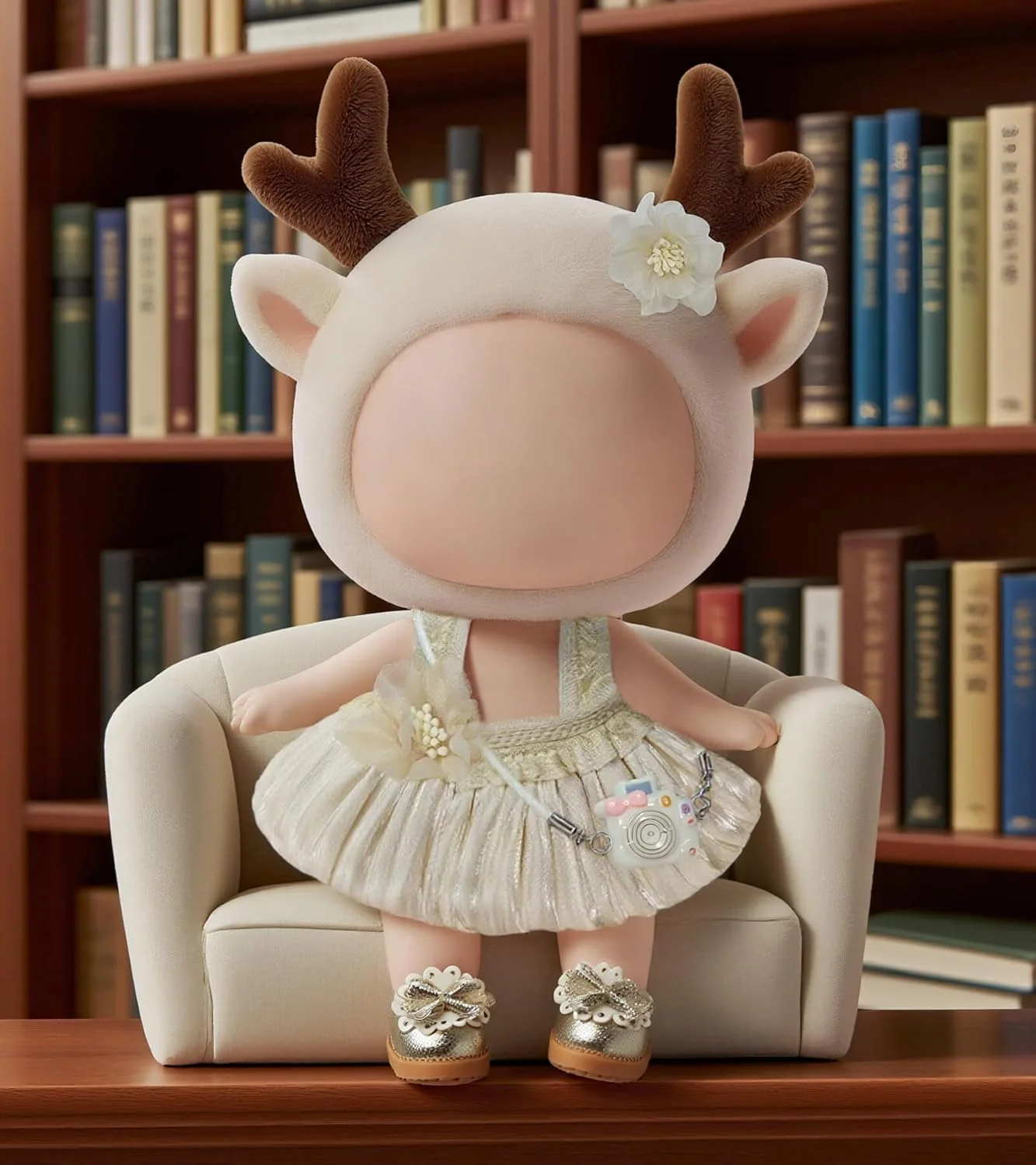 لباس عروسک 17 سانتی متری - لباس توری شامپاین، کفش های طلایی و کیف دوربین - مناسب برای فیگورهای کلکسیونی لباس عروسک 17 سانتی متری - لباس توری شامپاین، کفش های طلایی و کیف دوربین - مناسب برای فیگورهای کلکسیونی