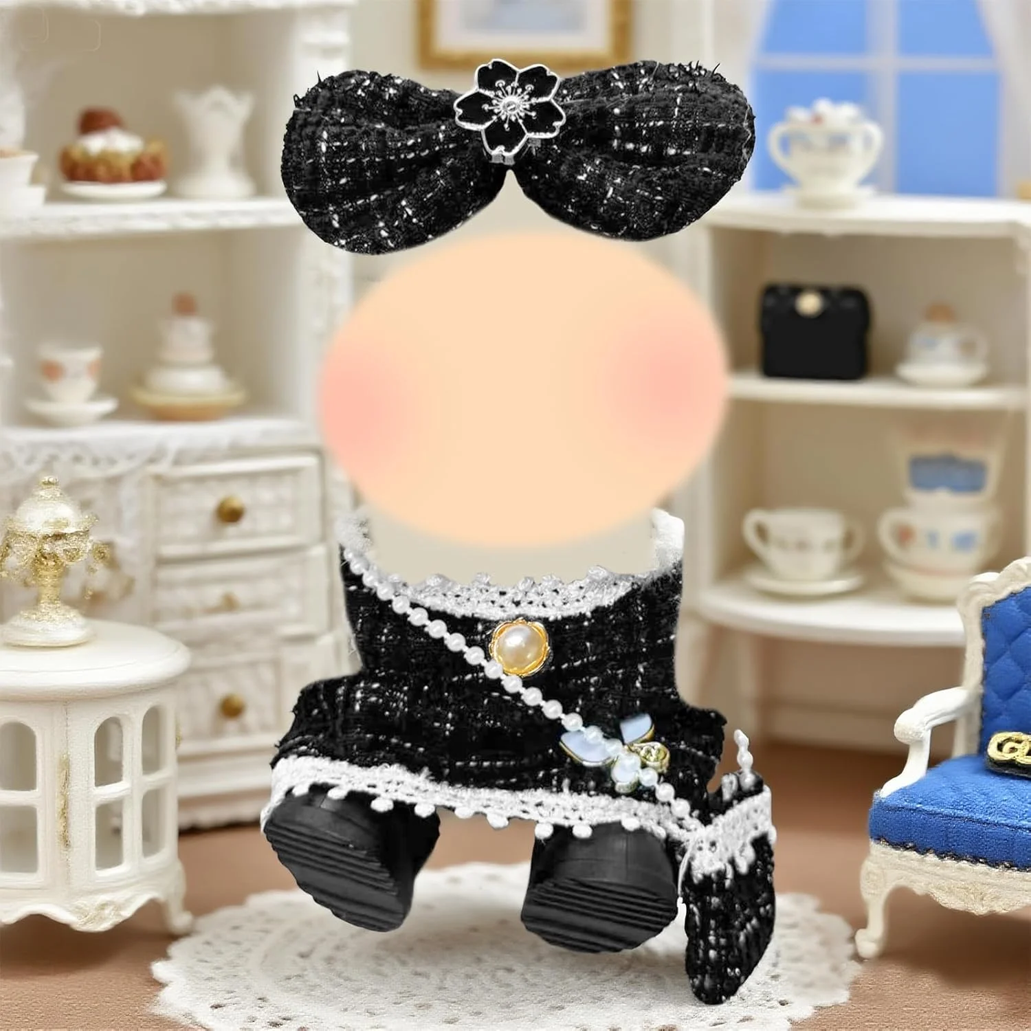 لباس عروسک کلاسیک مشکی 17 سانتی متری لباس عروسک کلاسیک مشکی 17 سانتی متری