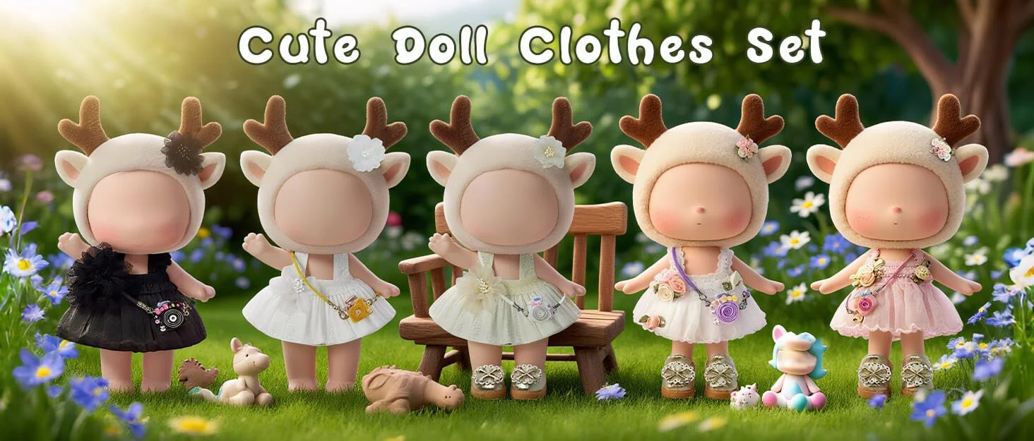 لباس عروسک 17 سانتی متری - لباس توری شامپاین، کفش های طلایی و کیف دوربین - مناسب برای فیگورهای کلکسیونی لباس عروسک 17 سانتی متری - لباس توری شامپاین، کفش های طلایی و کیف دوربین - مناسب برای فیگورهای کلکسیونی