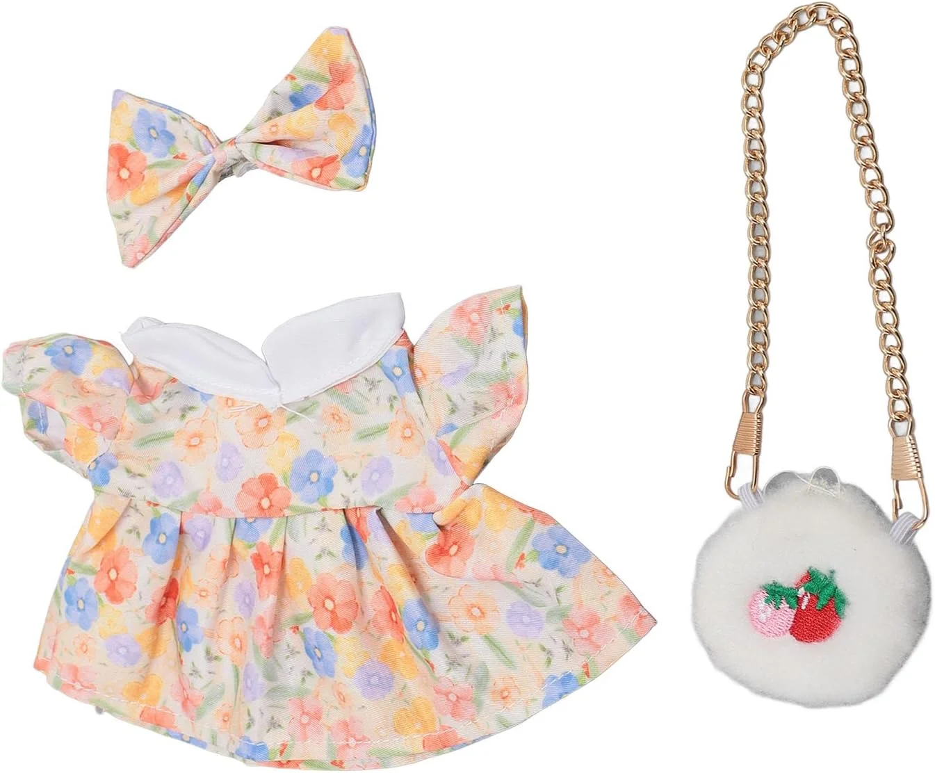 لباس عروسک پولیشی RIZGHWOY، سازگاری خوب و استفاده آسان، لباس برای عروسک های پولیشی پنبه ای، لباس با کیف توت فرنگی، ایده تولد (1) لباس عروسک پولیشی RIZGHWOY، سازگاری خوب و استفاده آسان، لباس برای عروسک های پولیشی پنبه ای، لباس با کیف توت فرنگی، ایده تولد (1)