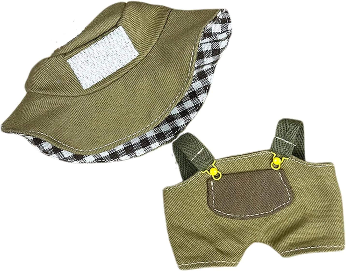 لباس عروسک 17 سانتی متری، ست لباس های مد روز با کلاه و لوازم جانبی، لباس های هماهنگ با پوشیدن آسان، پارچه ممتاز، (بدون عروسک) (Pocket Hunter (کلاه سطلی + سرهمی))