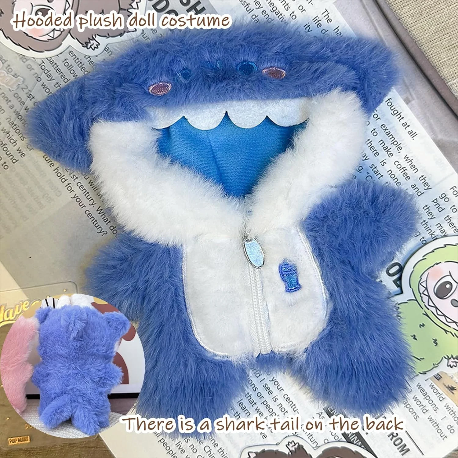 لباس عروسک TYXHXTF، لباس کوسه آبی شیک و زیبا، لباس عروسک بزرگ 17 سانتی متری، لباس پولیشی لباس عروسک TYXHXTF، لباس کوسه آبی شیک و زیبا، لباس عروسک بزرگ 17 سانتی متری، لباس پولیشی