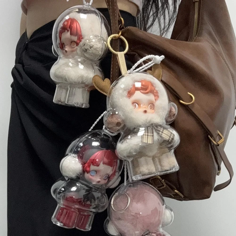 جعبه شفاف نگهداری عروسک، جعبه سازمان دهنده قابل حمل برای Skull Panda Winter Movement برای عروسک SP جعبه شفاف نگهداری عروسک، جعبه سازمان دهنده قابل حمل برای Skull Panda Winter Movement برای عروسک SP