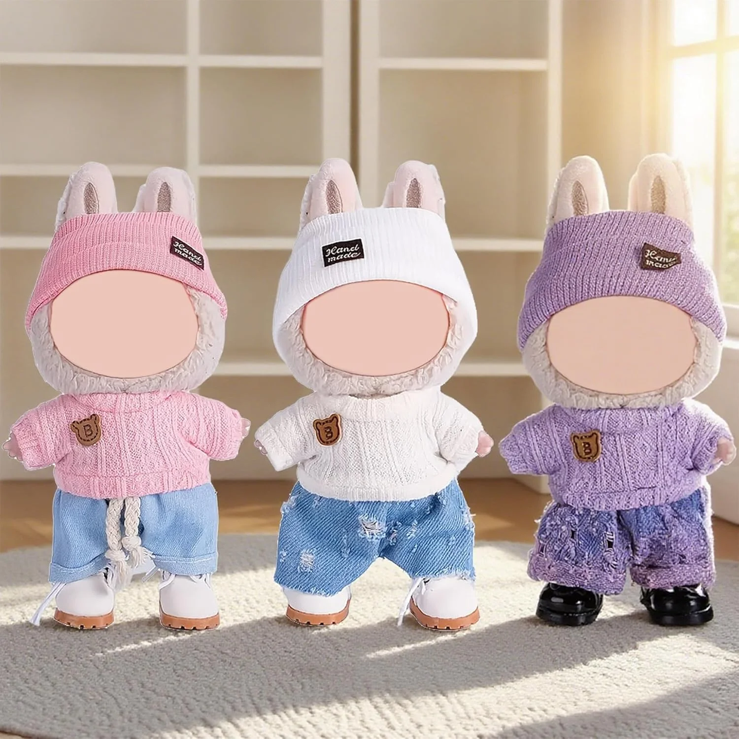 مجموعه 3 عددی لباس و لوازم جانبی عروسک 17 سانتی متری شامل لباس ها و استایل های مختلف (عروسک شامل نمی شود)