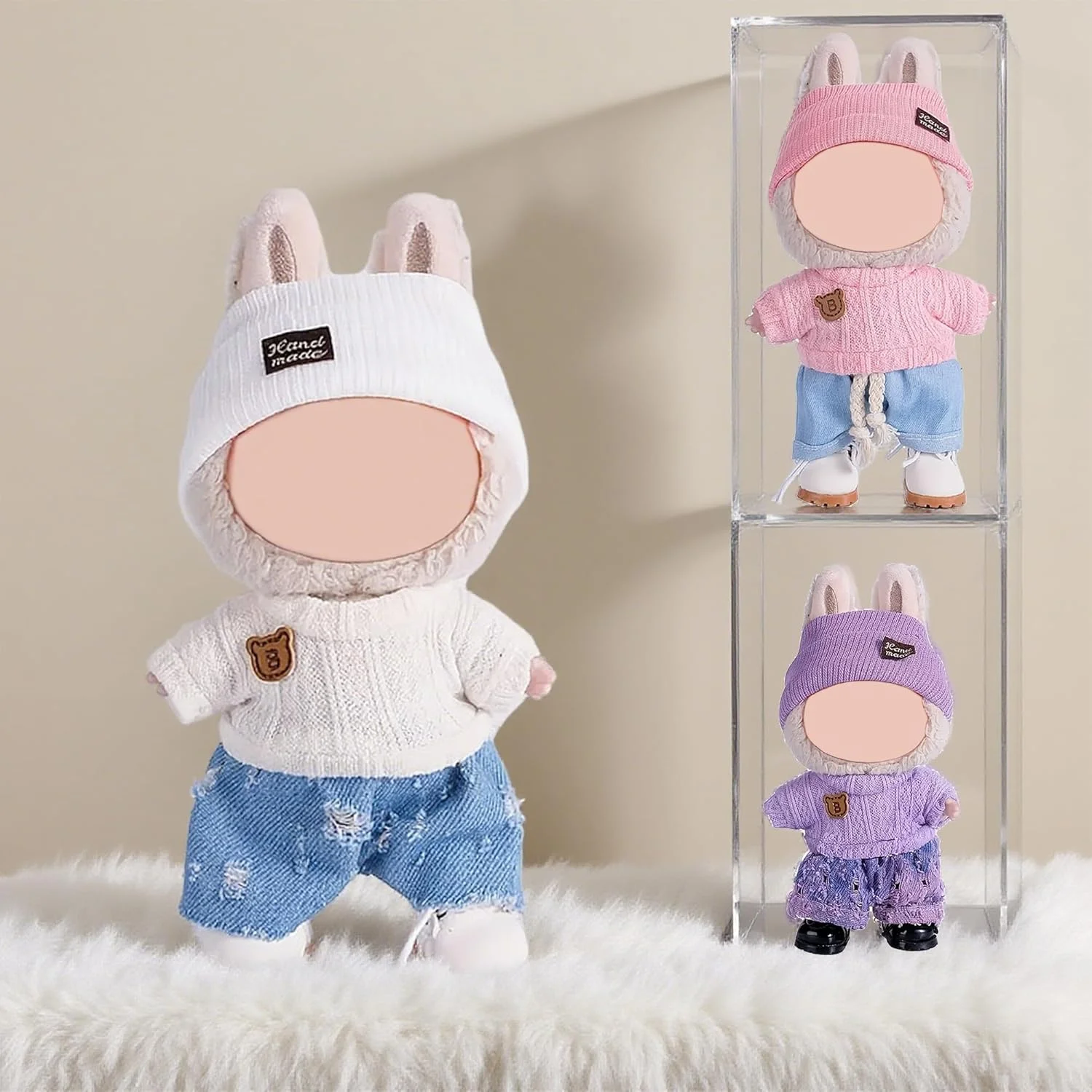 مجموعه 3 عددی لباس و لوازم جانبی عروسک 17 سانتی متری شامل لباس ها و استایل های مختلف (عروسک شامل نمی شود)