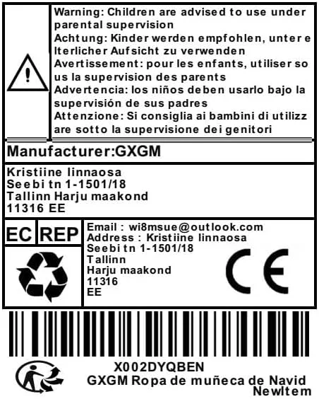 GXGM عروسک مینیاتوری پولیشی زیبا لباس کریسمس فقط لباس لوازم جانبی برای عروسک های 17 سانتی متری، هدایای DIY کودکان (B)