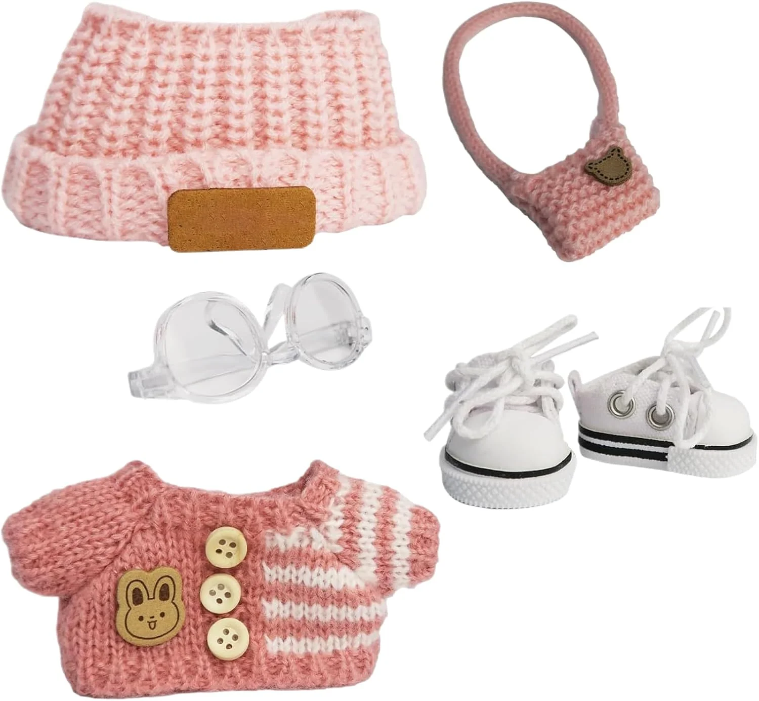 ست لباس عروسک، کیت لوازم جانبی عروسک بافتنی، لباس فشن اسباب بازی دست ساز برای دختران پسران کودکان کلکسیونرها دکوراسیون نمایش بازی خیالی