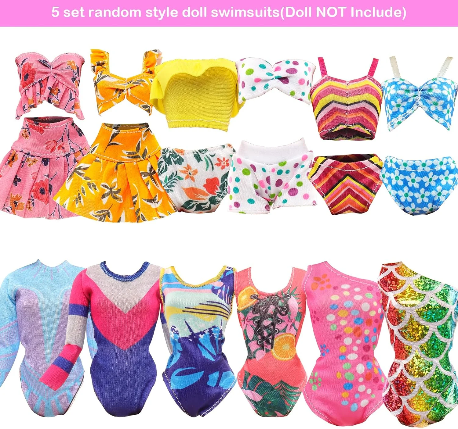 مجموعه لباس و لوازم جانبی تابستانی ساحلی 20 تکه ای ENOCHT برای عروسک، شامل 5 لباس شنا، 1 حوله حمام با 14 لوازم جانبی کفش، عینک، نوشیدنی و حلقه شنا برای عروسک 11.5 اینچی مجموعه لباس و لوازم جانبی تابستانی ساحلی 20 تکه ای ENOCHT برای عروسک، شامل 5 لباس شنا، 1 حوله حمام با 14 لوازم جانبی کفش، عینک، نوشیدنی و حلقه شنا برای عروسک 11.5 اینچی