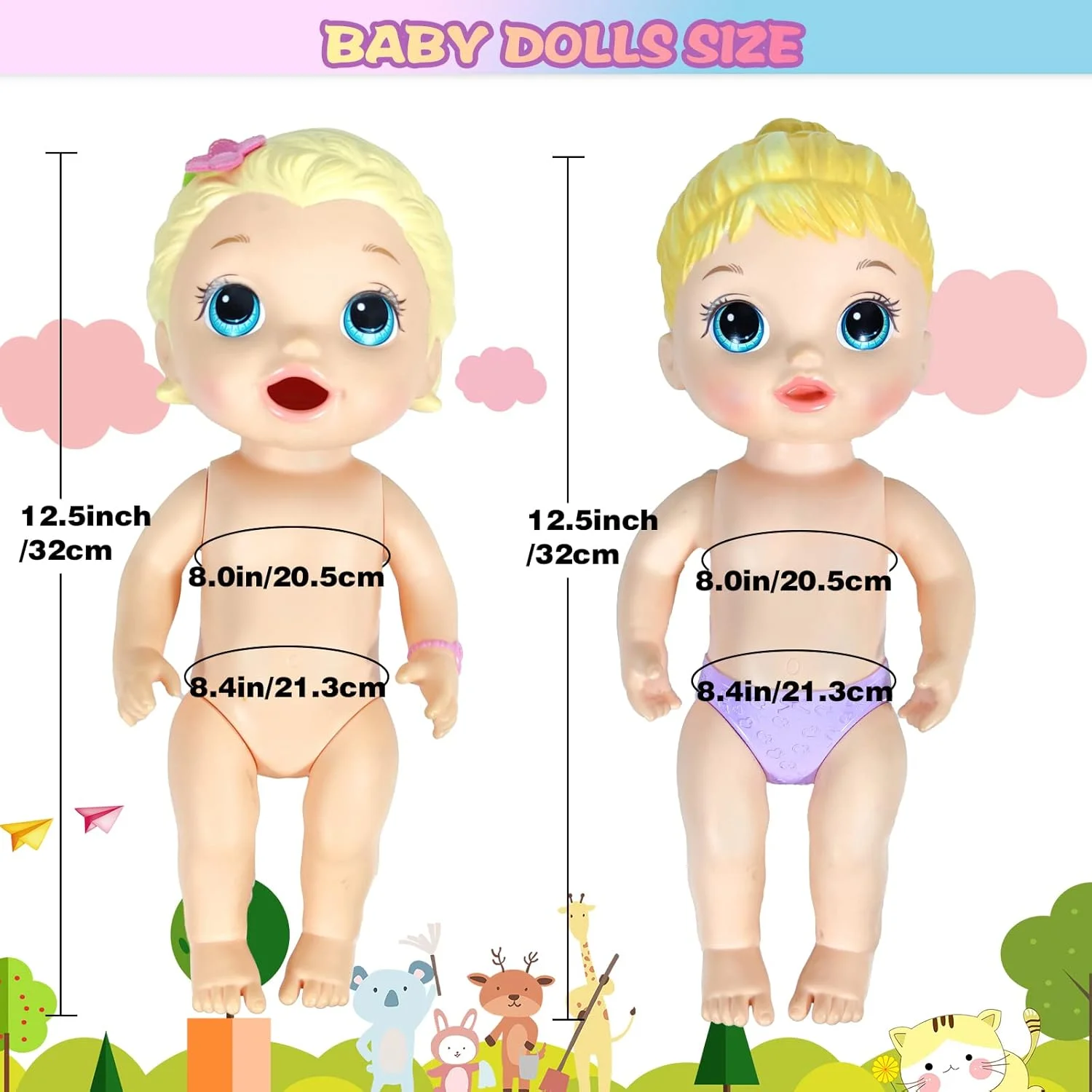 عروسک نوزاد 30 سانتی متری WONDOLL - لباس و لوازم جانبی - 10 ست لباس عروسک برای عروسک های 25 تا 30 سانتی متری، لباس و لوازم جانبی عروسک نوزاد، هدیه تولد کریسمس برای کودکان