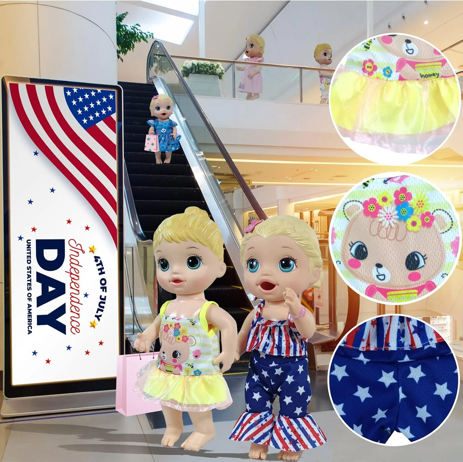 عروسک نوزاد 30 سانتی متری WONDOLL - لباس و لوازم جانبی - 10 ست لباس عروسک برای عروسک های 25 تا 30 سانتی متری، لباس و لوازم جانبی عروسک نوزاد، هدیه تولد کریسمس برای کودکان