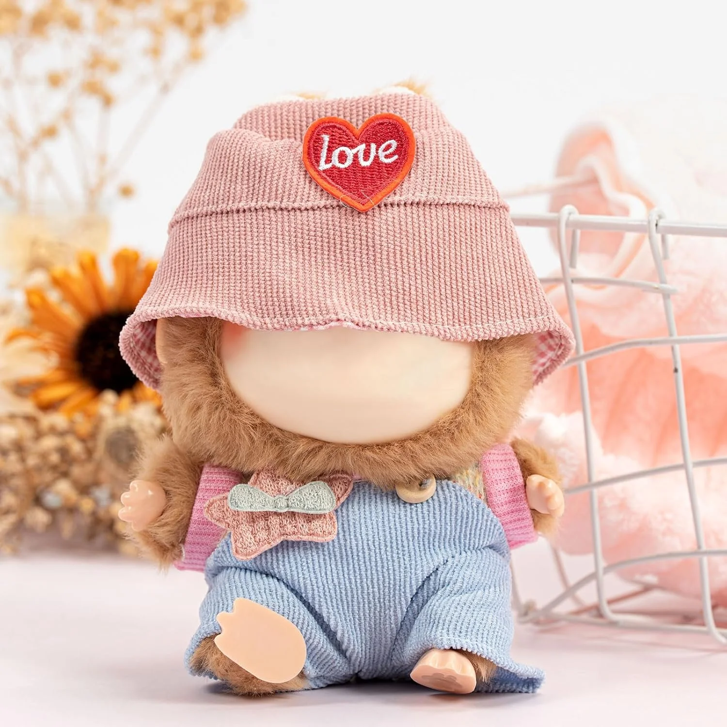 ست لباس عروسک KASTWAVE برای عروسک لابوبو مناسب عروسک های 17 سانتی متری/6.7 اینچی، شامل 3 تکه کلاه آبی، ژاکت گرم و سرهمی شیک، لوازم جانبی شیک برای لباس پوشیدن دختران و پسران (عروسک شامل نمی شود)