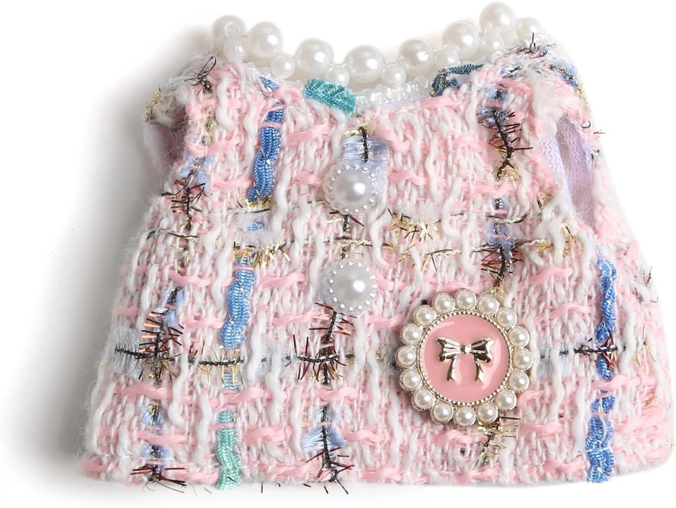 لباس های مد روز برای لابوبو، ست لباس عروسک 17 سانتی متری، پیراهن توئید چهارخانه صورتی + پاپیون صورتی، طراحی شده برای لباس های لابوبو، لباس برای عروسک های 17 سانتی متری شما (بدون عروسک)