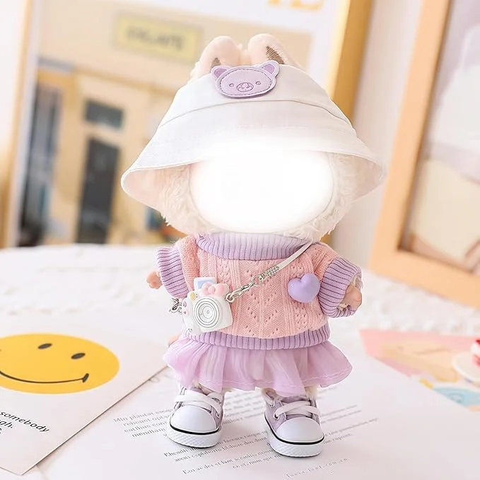 لباس عروسک، ست لباس بنفش کاوایی شیک 5 تکه مناسب برای عروسک 17 سانتی متری (بدون عروسک) لباس عروسک، ست لباس بنفش کاوایی شیک 5 تکه مناسب برای عروسک 17 سانتی متری (بدون عروسک)