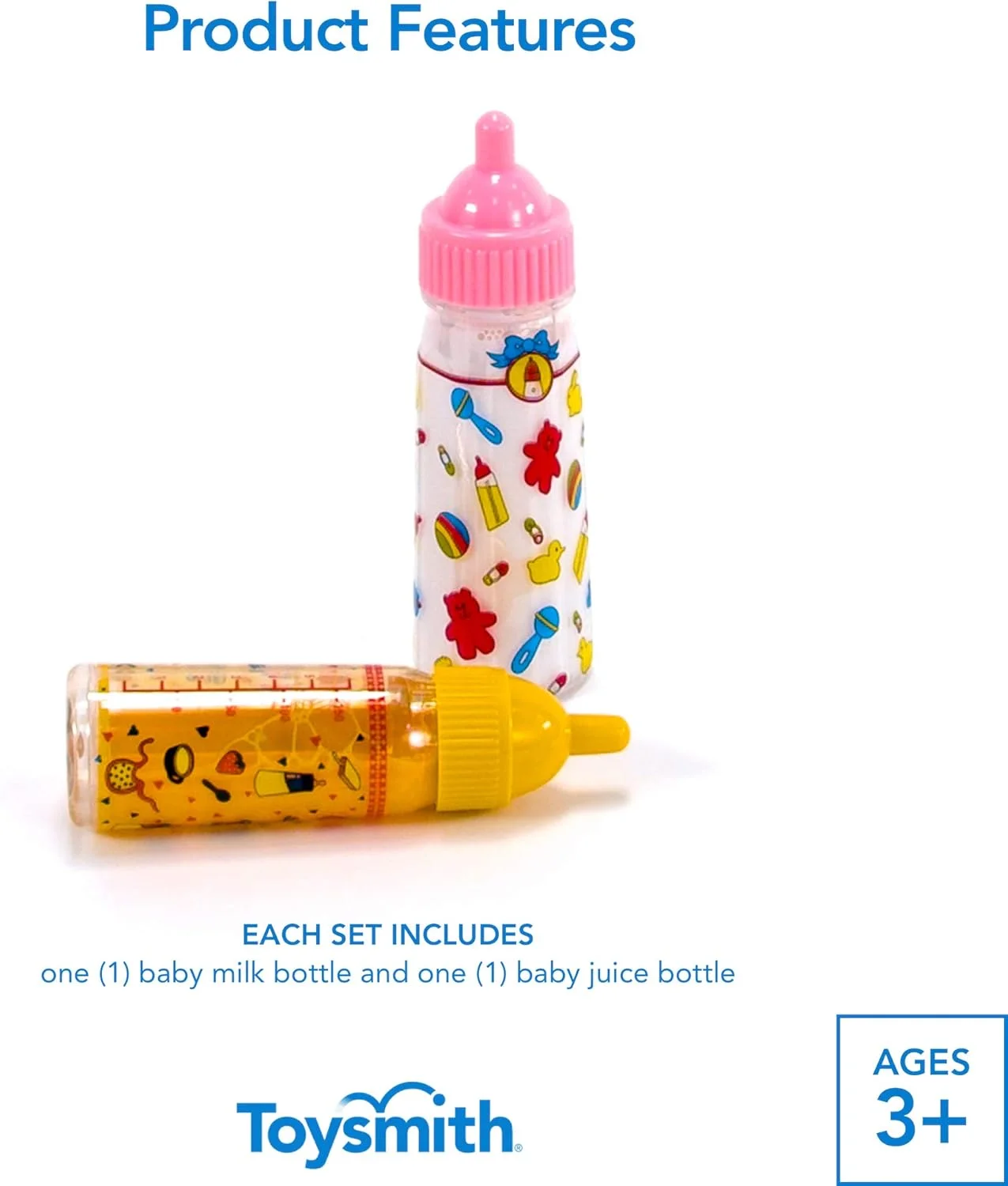 Toysmith My Sweet Baby، ست شیشه شیر جادویی، دو شیشه، برای پسران و دختران بالای 3 سال Toysmith My Sweet Baby، ست شیشه شیر جادویی، دو شیشه، برای پسران و دختران بالای 3 سال