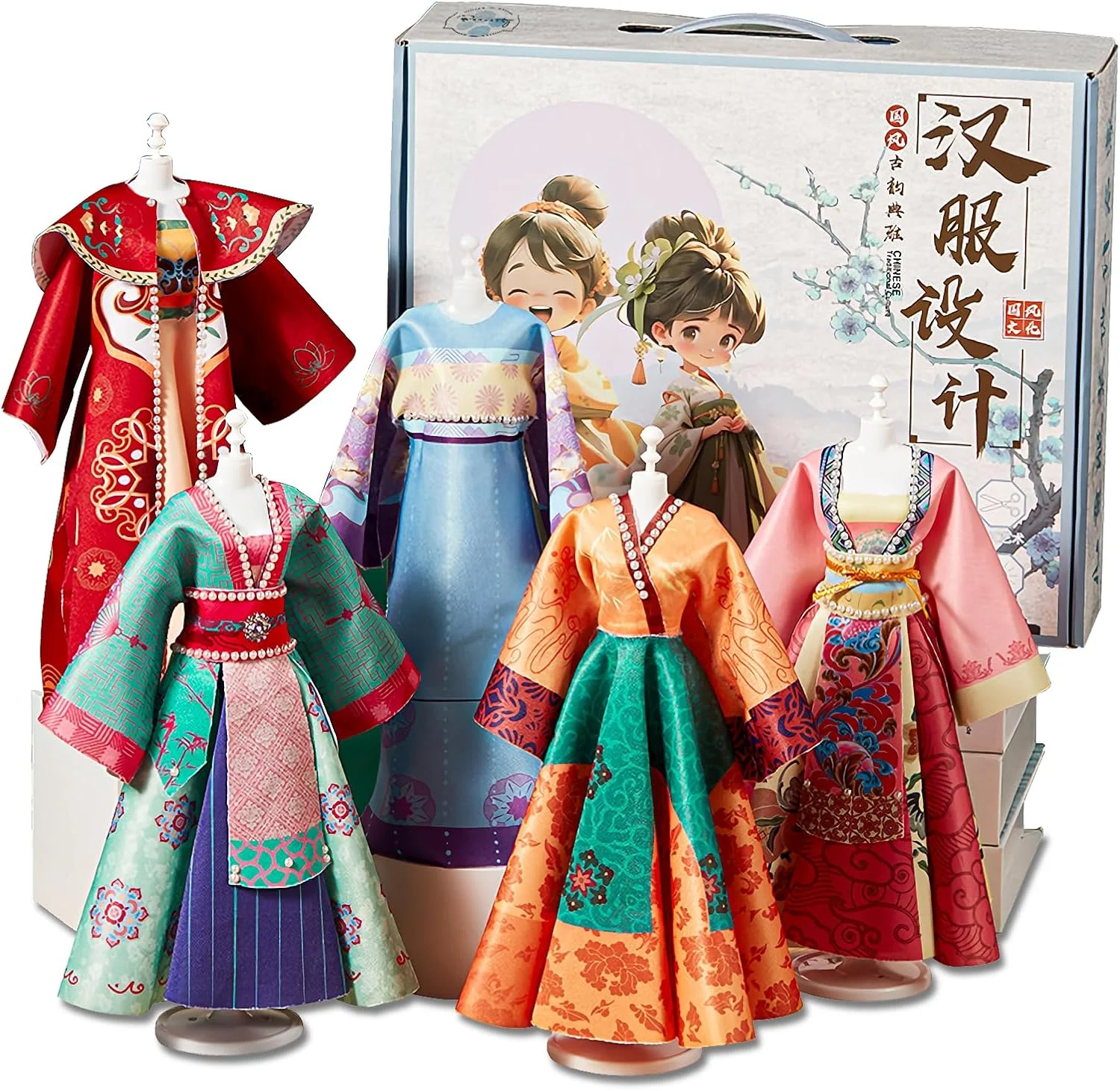لوازم جانبی لباس عروسک DIY، مجموعه مواد دست ساز طراحی لباس هانفو سنتی چینی، اسباب بازی ها، کیت های طراح مد، هنر و صنایع دستی خلاقانه، بازی های طراحی مد، هدیه برای دختران 6-14 ساله لوازم جانبی لباس عروسک DIY، مجموعه مواد دست ساز طراحی لباس هانفو سنتی چینی، اسباب بازی ها، کیت های طراح مد، هنر و صنایع دستی خلاقانه، بازی های طراحی مد، هدیه برای دختران 6-14 ساله
