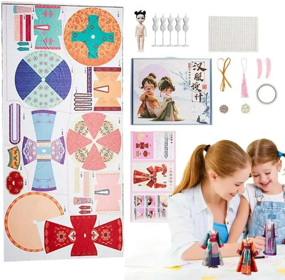 لوازم جانبی لباس عروسک DIY، مجموعه مواد دست ساز طراحی لباس هانفو سنتی چینی، اسباب بازی ها، کیت های طراح مد، هنر و صنایع دستی خلاقانه، بازی های طراحی مد، هدیه برای دختران 6-14 ساله لوازم جانبی لباس عروسک DIY، مجموعه مواد دست ساز طراحی لباس هانفو سنتی چینی، اسباب بازی ها، کیت های طراح مد، هنر و صنایع دستی خلاقانه، بازی های طراحی مد، هدیه برای دختران 6-14 ساله