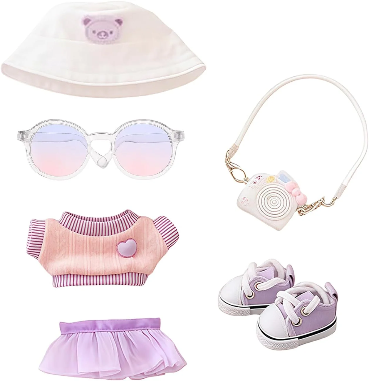 Mrltau لباس های غیر رسمی زیبا برای عروسک جاکلیدی اسباب بازی مخمل خواب دار وینیل، با کلاه ژاکت جلیقه دامن دوربین دکو کفش، لوازم جانبی لباس برای اسباب بازی های مخمل خواب دار وینیل جعبه کور (بنفش) Mrltau لباس های غیر رسمی زیبا برای عروسک جاکلیدی اسباب بازی مخمل خواب دار وینیل، با کلاه ژاکت جلیقه دامن دوربین دکو کفش، لوازم جانبی لباس برای اسباب بازی های مخمل خواب دار وینیل جعبه کور (بنفش)