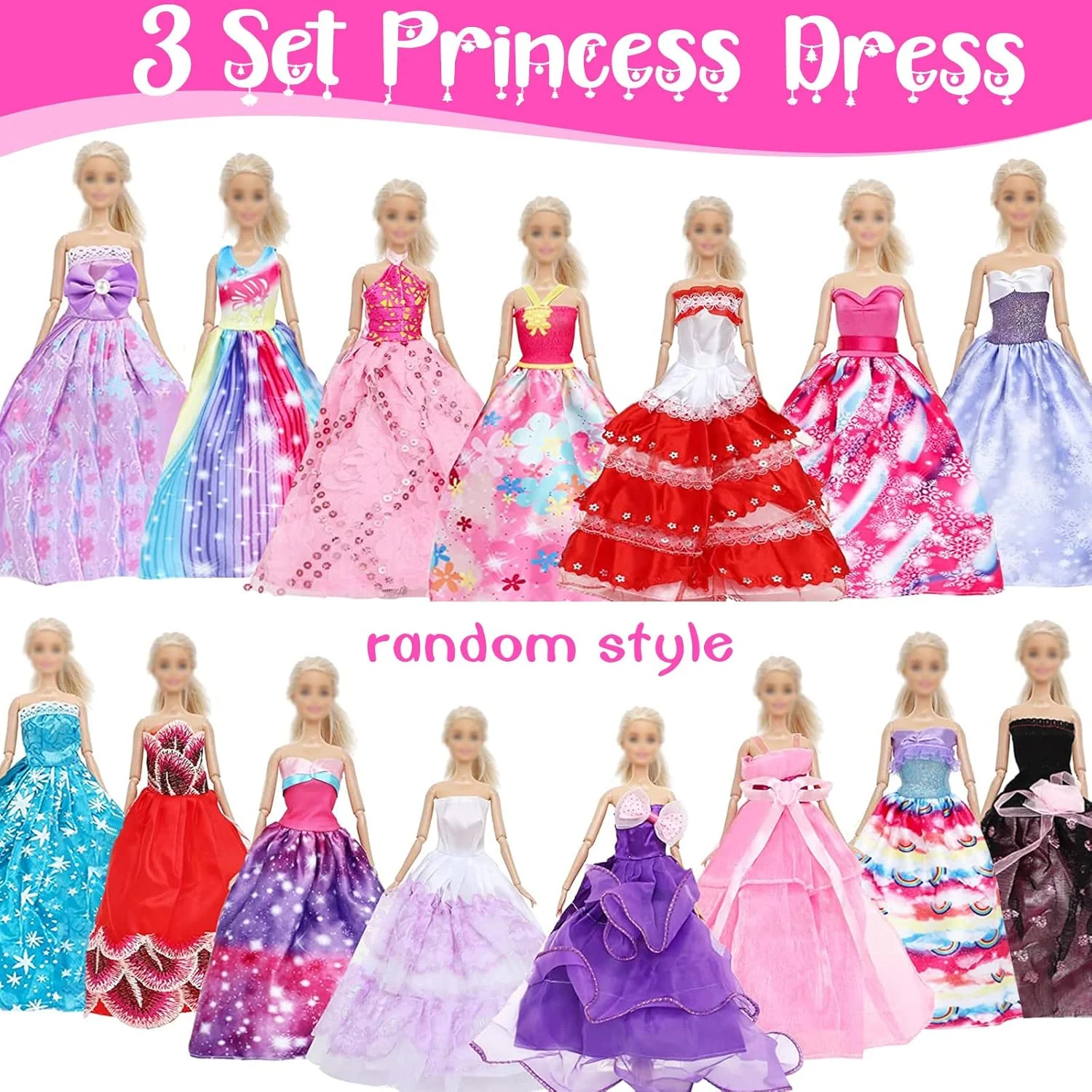 بسته 40 عددی لباس عروسک Beamely برای عروسک باربی، مجموعه لوازم جانبی عروسک 11.5 اینچی شامل 3 لباس پرنسسی + 10 لباس + 6 تاپ + 6 شلوار + 5 بیکینی + 10 کفش (مدل تصادفی)، مناسب برای هدیه تولد دخترانه بسته 40 عددی لباس عروسک Beamely برای عروسک باربی، مجموعه لوازم جانبی عروسک 11.5 اینچی شامل 3 لباس پرنسسی + 10 لباس + 6 تاپ + 6 شلوار + 5 بیکینی + 10 کفش (مدل تصادفی)، مناسب برای هدیه تولد دخترانه