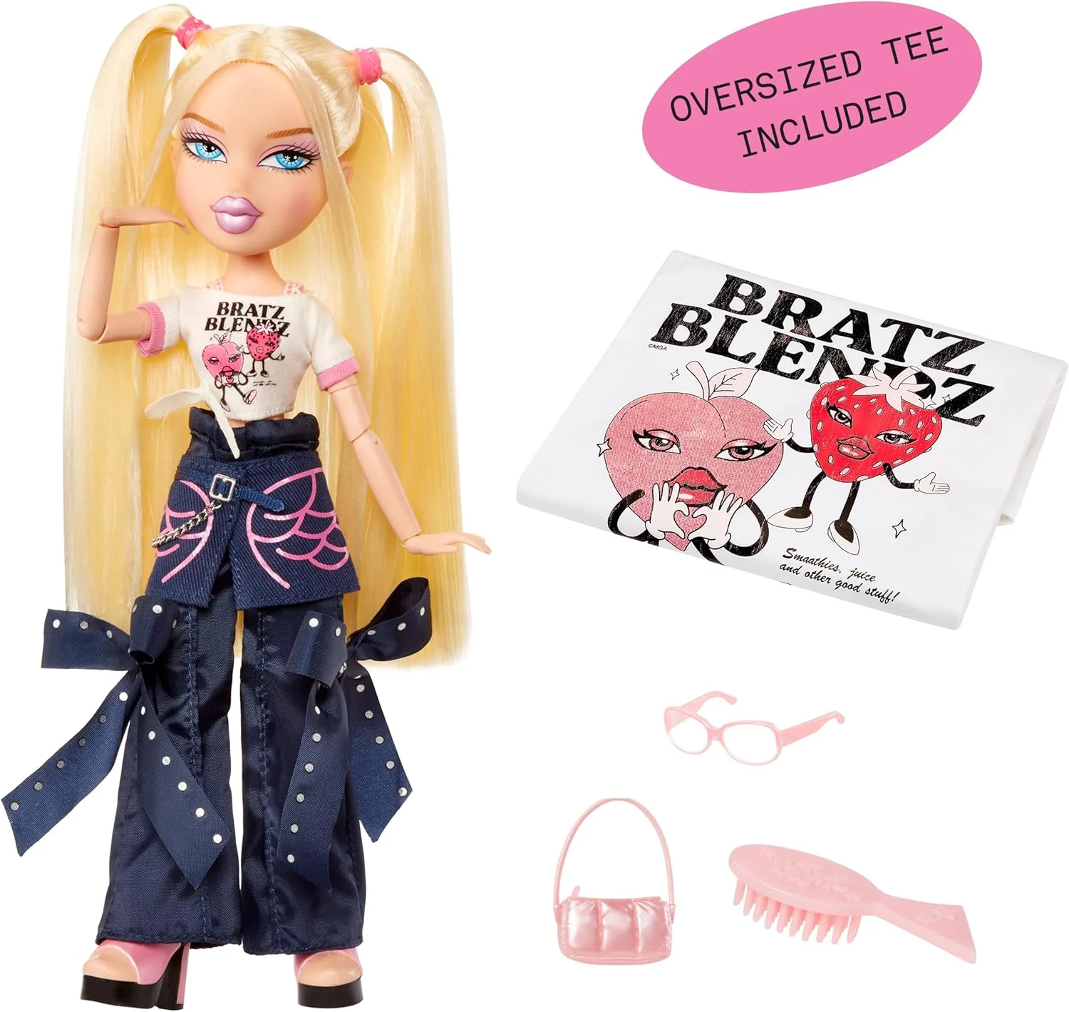 عروسک فشن کلویی Bratz Stylin' با تیشرت قابل تنظیم که میتوانید بپوشید، شامل لوازم جانبی، اسباببازیهای زیبا برای دختران عروسک فشن کلویی Bratz Stylin' با تیشرت قابل تنظیم که میتوانید بپوشید، شامل لوازم جانبی، اسباببازیهای زیبا برای دختران