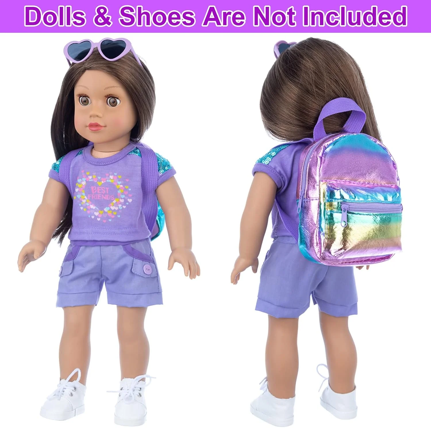 ست لباس و لوازم جانبی مدرسه برای عروسک دخترانه 18 اینچی شامل لباس عروسک، کیف مدرسه، عینک آفتابی، مداد، مداد تراش، دفترچه یادداشت، تلفن، گیره مو، برچسب و غیره ست لباس و لوازم جانبی مدرسه برای عروسک دخترانه 18 اینچی شامل لباس عروسک، کیف مدرسه، عینک آفتابی، مداد، مداد تراش، دفترچه یادداشت، تلفن، گیره مو، برچسب و غیره