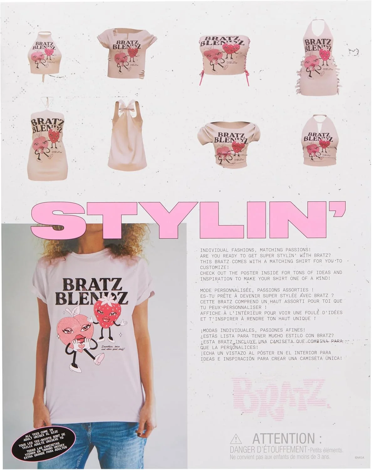 عروسک فشن کلویی Bratz Stylin' با تیشرت قابل تنظیم که میتوانید بپوشید، شامل لوازم جانبی، اسباببازیهای زیبا برای دختران عروسک فشن کلویی Bratz Stylin' با تیشرت قابل تنظیم که میتوانید بپوشید، شامل لوازم جانبی، اسباببازیهای زیبا برای دختران