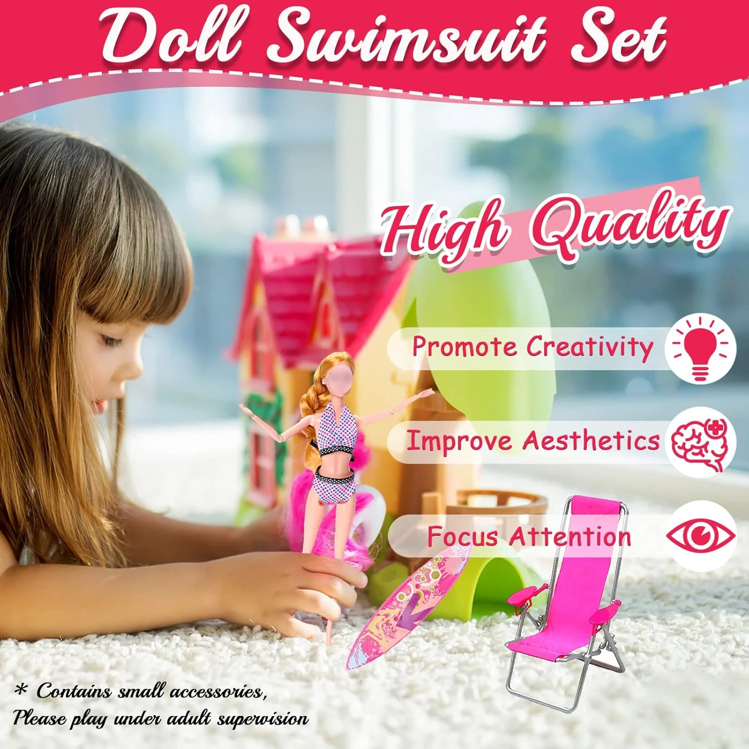 40 تکه لباس و لوازم جانبی عروسک، مجموعه لباس عروسک 11.5 اینچی شامل مایو دامن دم ماهی صندلی حلقه شنا اسکیت برد لباس غواصی لوازم جانبی برای هدایای تولد دخترانه 40 تکه لباس و لوازم جانبی عروسک، مجموعه لباس عروسک 11.5 اینچی شامل مایو دامن دم ماهی صندلی حلقه شنا اسکیت برد لباس غواصی لوازم جانبی برای هدایای تولد دخترانه