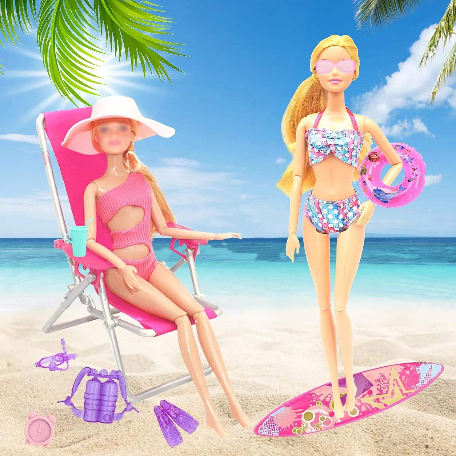 40 تکه لباس و لوازم جانبی عروسک، مجموعه لباس عروسک 11.5 اینچی شامل مایو دامن دم ماهی صندلی حلقه شنا اسکیت برد لباس غواصی لوازم جانبی برای هدایای تولد دخترانه 40 تکه لباس و لوازم جانبی عروسک، مجموعه لباس عروسک 11.5 اینچی شامل مایو دامن دم ماهی صندلی حلقه شنا اسکیت برد لباس غواصی لوازم جانبی برای هدایای تولد دخترانه