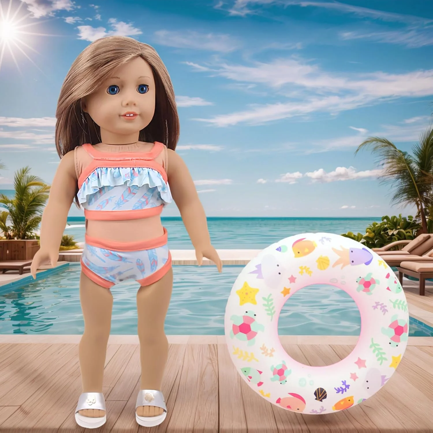 لوازم جانبی عروسک 18 اینچی لمبانی، ست های بازی شنای عروسک مد 18 اینچی برای عروسک دخترانه 18 اینچی آمریکایی شامل لباس شنای عروسک، عینک آفتابی، تلفن و کفش لوازم جانبی عروسک 18 اینچی لمبانی، ست های بازی شنای عروسک مد 18 اینچی برای عروسک دخترانه 18 اینچی آمریکایی شامل لباس شنای عروسک، عینک آفتابی، تلفن و کفش