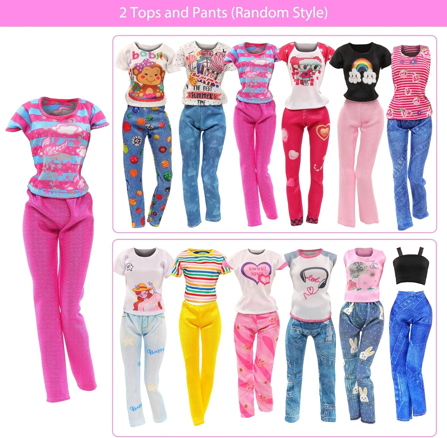 باروا 10 ست لباس عروسک شامل 5 لباس گلدار مد روز و 5 ست لباس غیر رسمی تاپ و شلوار، شورت برای عروسک های دخترانه 11.5 اینچی... باروا 10 ست لباس عروسک شامل 5 لباس گلدار مد روز و 5 ست لباس غیر رسمی تاپ و شلوار، شورت برای عروسک های دخترانه 11.5 اینچی...