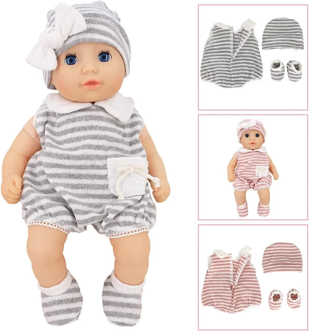 ست هدیه لباس 6 تکه DC-BEAUTIFUL برای نوزاد، دختر بچه، 14 تا 18 اینچ شامل لباس عروسک، کلاه، جوراب، در مجموع 14 عدد لباس سرهمی، لباس خواب، لباس مبدل ست هدیه لباس 6 تکه DC-BEAUTIFUL برای نوزاد، دختر بچه، 14 تا 18 اینچ شامل لباس عروسک، کلاه، جوراب، در مجموع 14 عدد لباس سرهمی، لباس خواب، لباس مبدل
