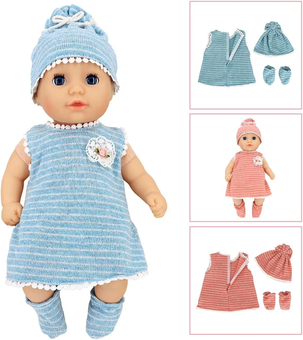 ست هدیه لباس 6 تکه DC-BEAUTIFUL برای نوزاد، دختر بچه، 14 تا 18 اینچ شامل لباس عروسک، کلاه، جوراب، در مجموع 14 عدد لباس سرهمی، لباس خواب، لباس مبدل ست هدیه لباس 6 تکه DC-BEAUTIFUL برای نوزاد، دختر بچه، 14 تا 18 اینچ شامل لباس عروسک، کلاه، جوراب، در مجموع 14 عدد لباس سرهمی، لباس خواب، لباس مبدل