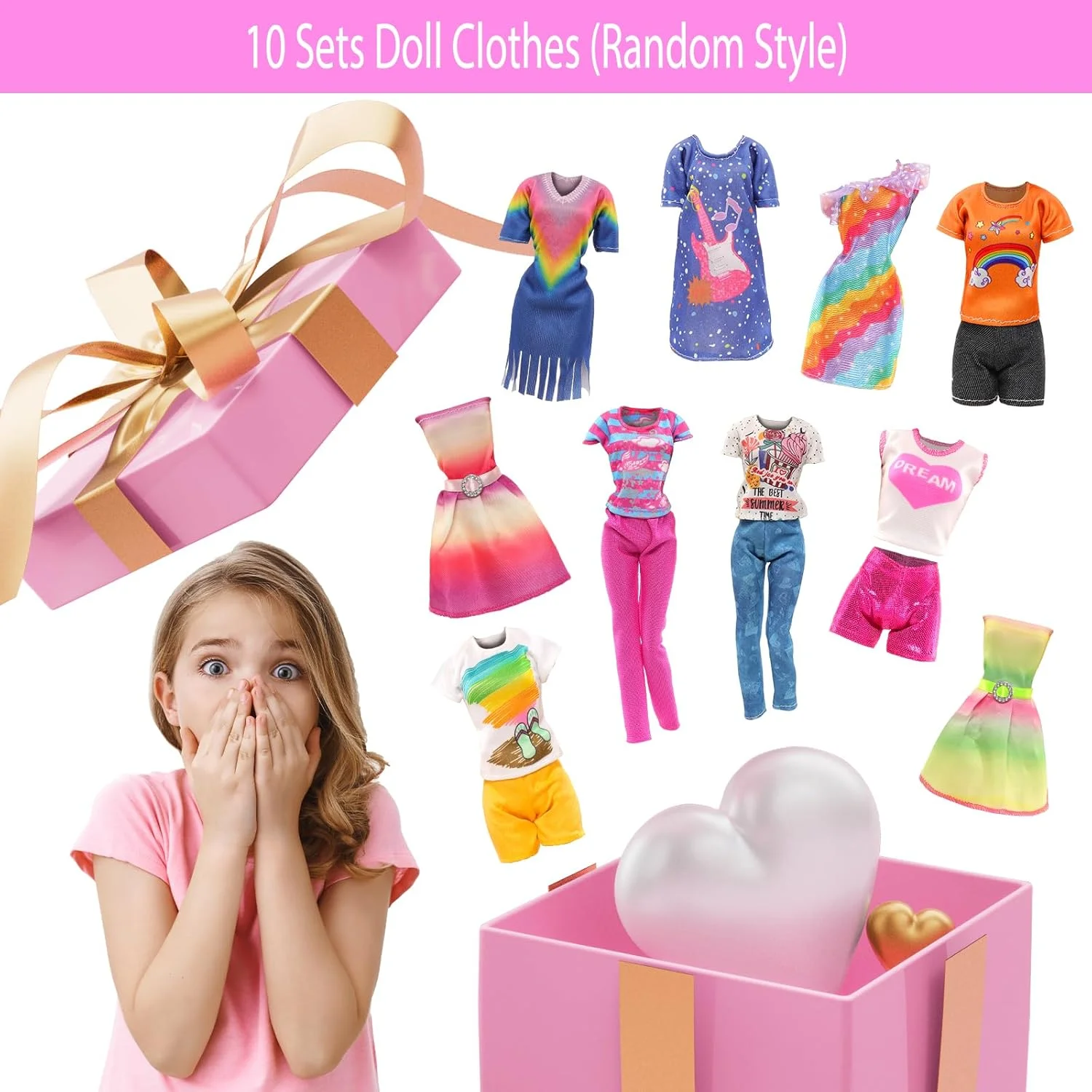 باروا 10 ست لباس عروسک شامل 5 لباس گلدار مد روز و 5 ست لباس غیر رسمی تاپ و شلوار، شورت برای عروسک های دخترانه 11.5 اینچی... باروا 10 ست لباس عروسک شامل 5 لباس گلدار مد روز و 5 ست لباس غیر رسمی تاپ و شلوار، شورت برای عروسک های دخترانه 11.5 اینچی...