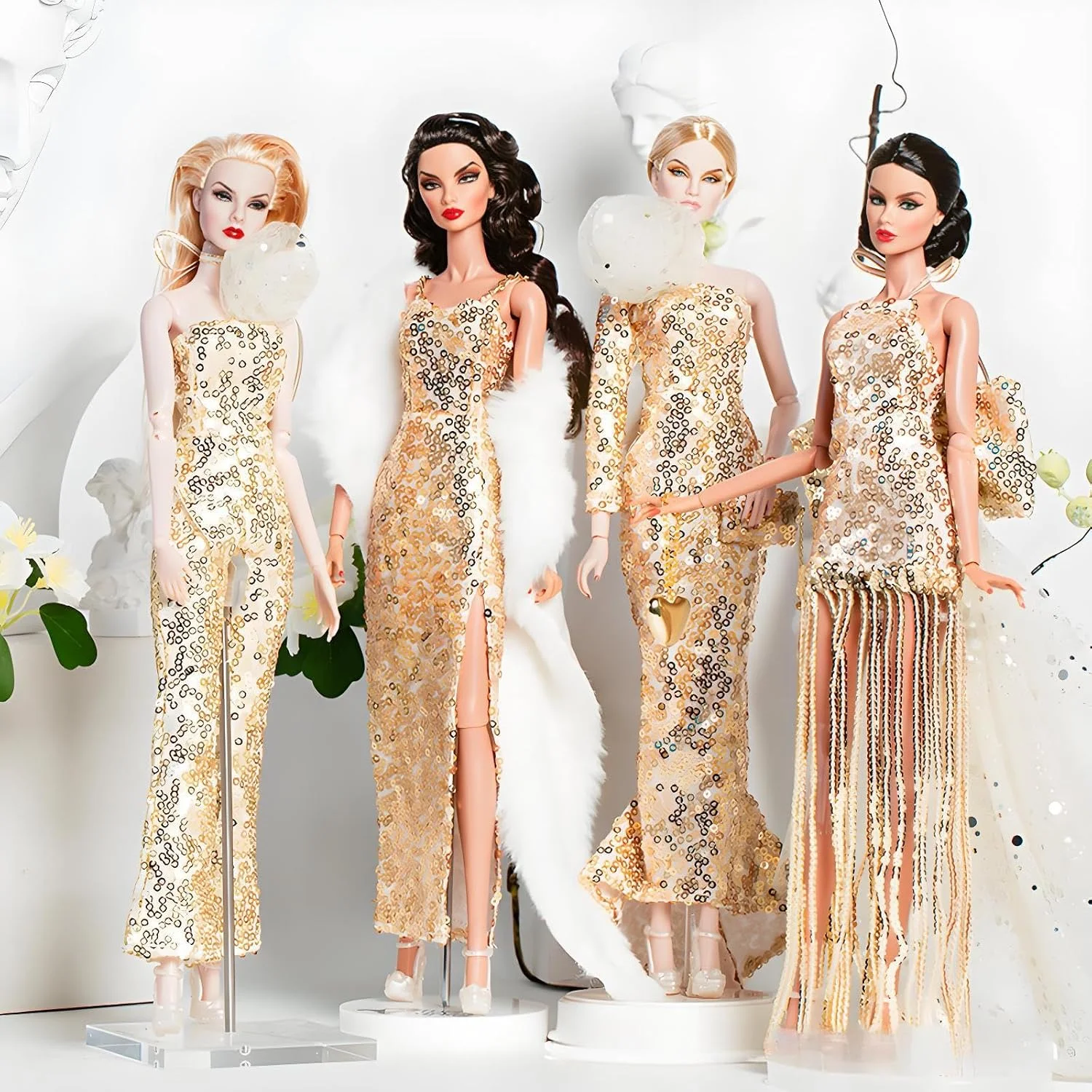 عروسک سوپرمدل شیک (32 سانتی متر) با لباس، شامل شال/کیف دستی و پاشنه بلند (دامن توری زرد پاستلی) عروسک سوپرمدل شیک (32 سانتی متر) با لباس، شامل شال/کیف دستی و پاشنه بلند (دامن توری زرد پاستلی)