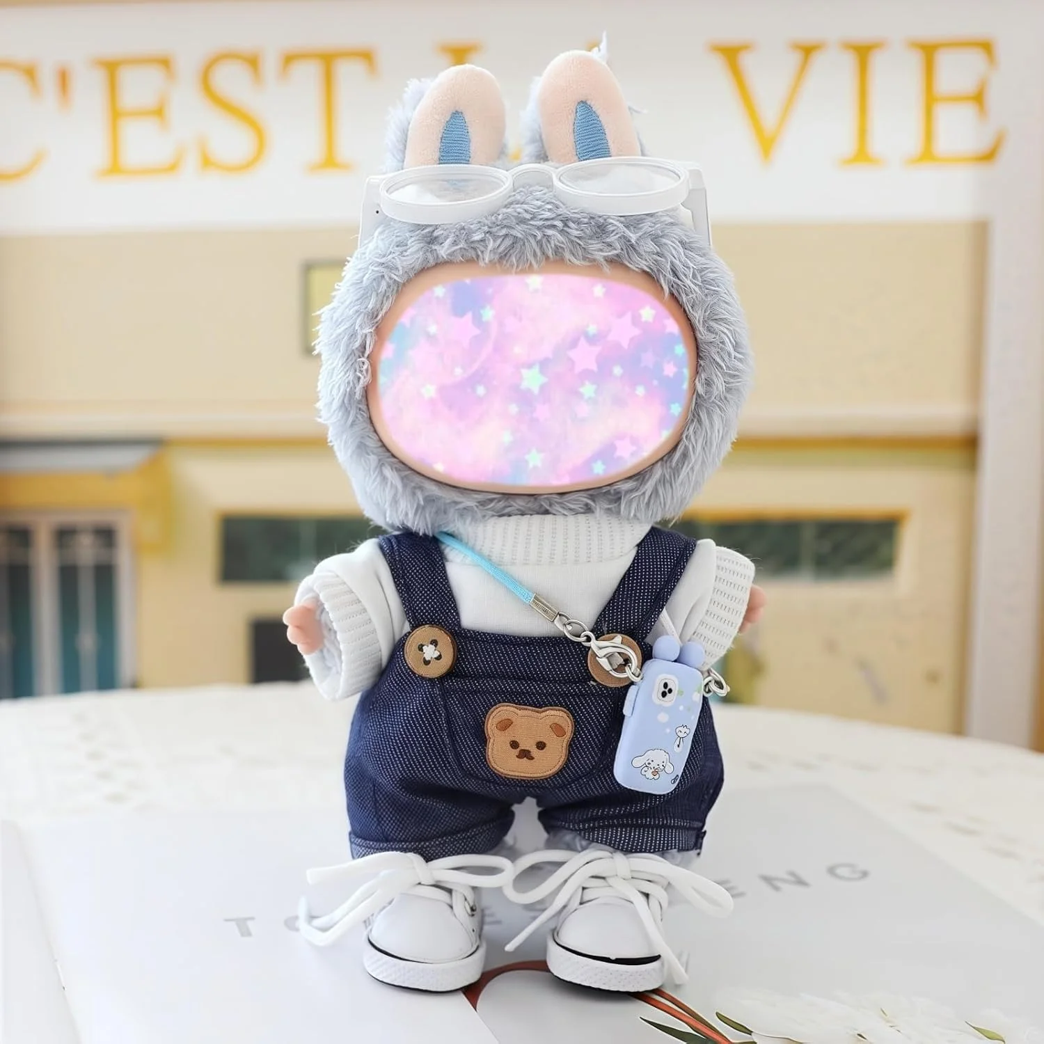 ست لباس عروسک 17 سانتی متری، ست 5 تکه لباس سرهمی برای عروسک 6.7 اینچی، کلاه مد روز زیبا و لوازم جانبی لباس برای عروسک های نسل 1/2/3 بازی و نمایش