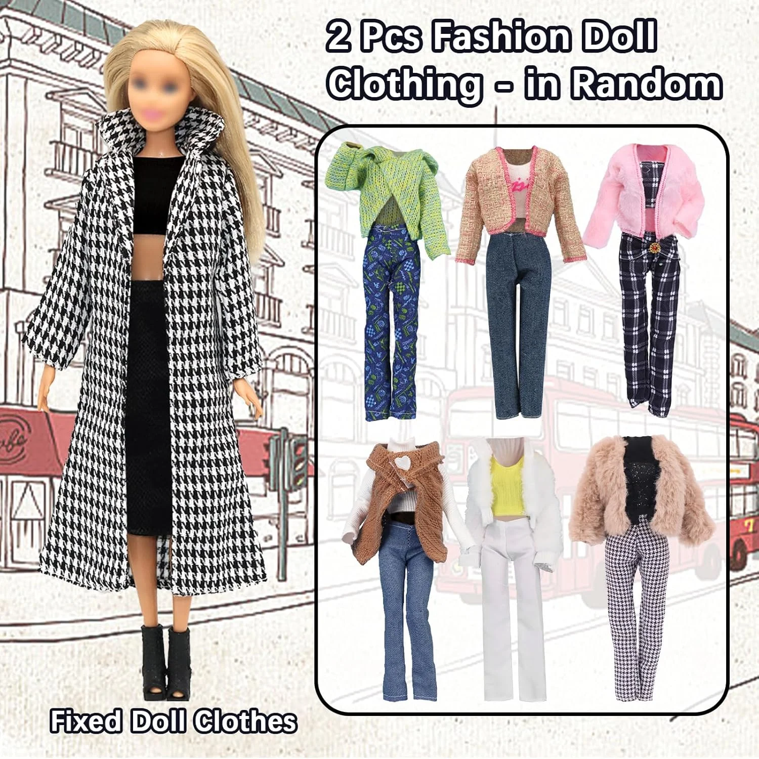 ست 30 تکه لباس عروسک باربی: 1 کت طرح پرنده، 2 پالتو زمستانی، 4 تاپ، 1 پلیور، 2 دامن، 3 شلوار، 1 کلاه، 2 عینک، 4 کفش ورزشی، 10 کفش پاشنه بلند، مناسب برای عروسک های 11.5 اینچی دخترانه ست 30 تکه لباس عروسک باربی: 1 کت طرح پرنده، 2 پالتو زمستانی، 4 تاپ، 1 پلیور، 2 دامن، 3 شلوار، 1 کلاه، 2 عینک، 4 کفش ورزشی، 10 کفش پاشنه بلند، مناسب برای عروسک های 11.5 اینچی دخترانه