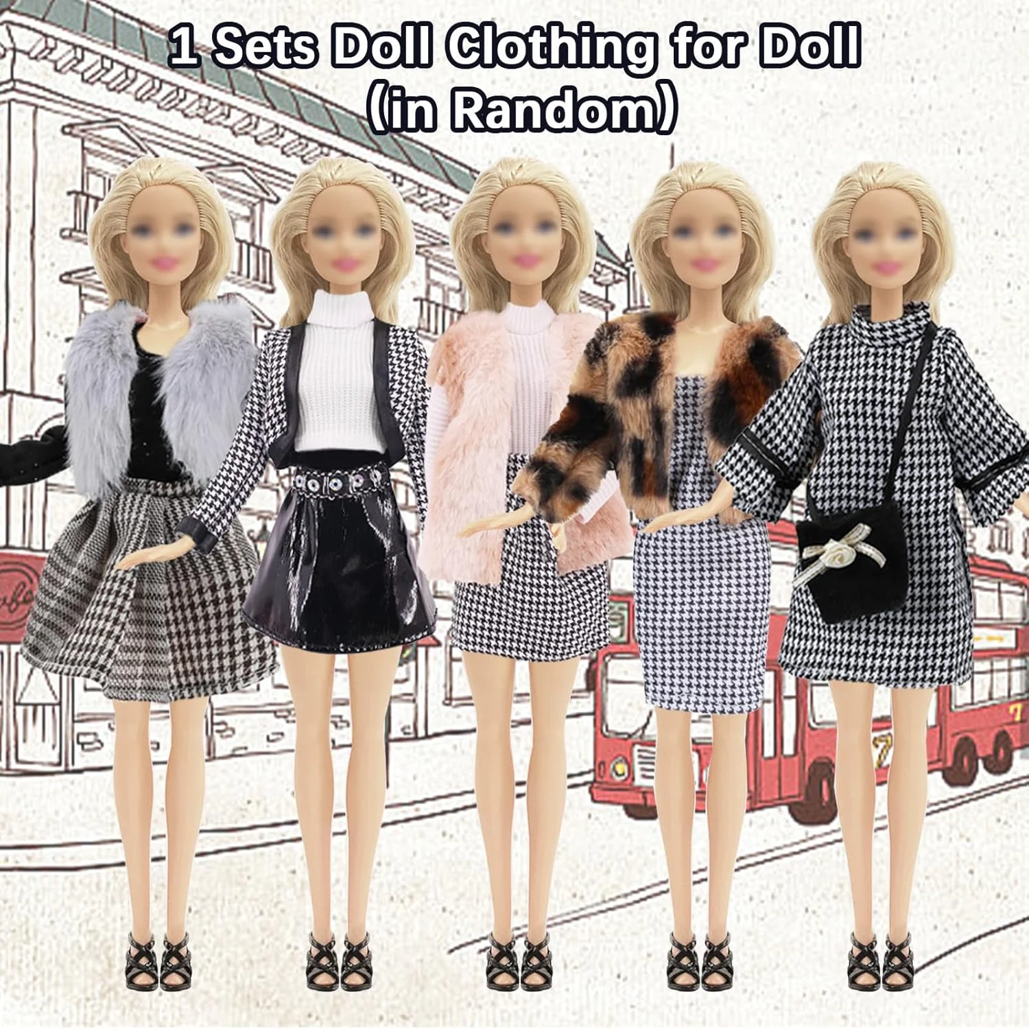 ست 30 تکه لباس عروسک باربی: 1 کت طرح پرنده، 2 پالتو زمستانی، 4 تاپ، 1 پلیور، 2 دامن، 3 شلوار، 1 کلاه، 2 عینک، 4 کفش ورزشی، 10 کفش پاشنه بلند، مناسب برای عروسک های 11.5 اینچی دخترانه ست 30 تکه لباس عروسک باربی: 1 کت طرح پرنده، 2 پالتو زمستانی، 4 تاپ، 1 پلیور، 2 دامن، 3 شلوار، 1 کلاه، 2 عینک، 4 کفش ورزشی، 10 کفش پاشنه بلند، مناسب برای عروسک های 11.5 اینچی دخترانه