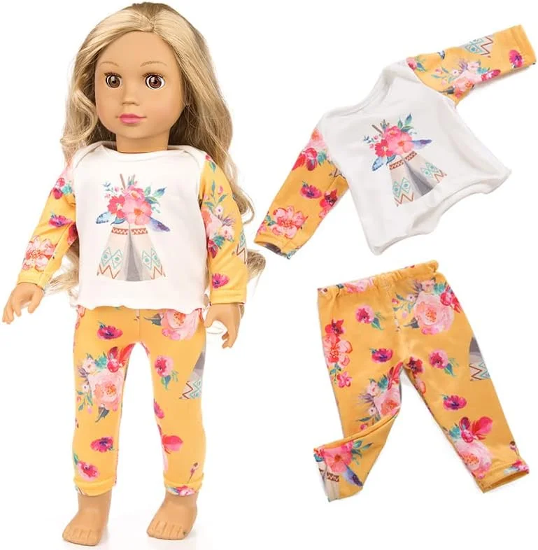 ZQDOLL ست هدیه 19 تکه لباس عروسک آمریکایی برای لباس و لوازم جانبی عروسک 18 اینچی، شامل 10 ست کامل لباس ZQDOLL ست هدیه 19 تکه لباس عروسک آمریکایی برای لباس و لوازم جانبی عروسک 18 اینچی، شامل 10 ست کامل لباس