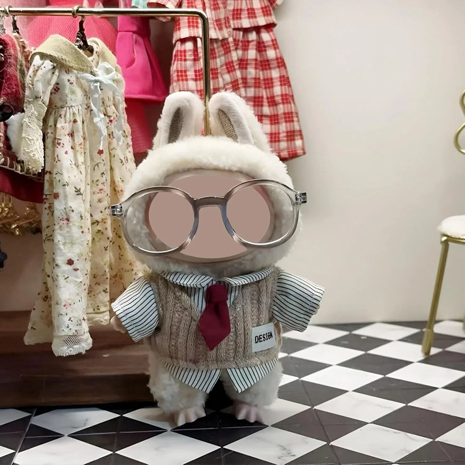 ست لباس عروسک ممتاز OCTOS برای عروسک های 17 سانتی متری با آزادی ترکیب و تطبیق - ست پنبه ای نرم برای نمایش شیک و هدیه ای فوق العاده (سبک کالج)