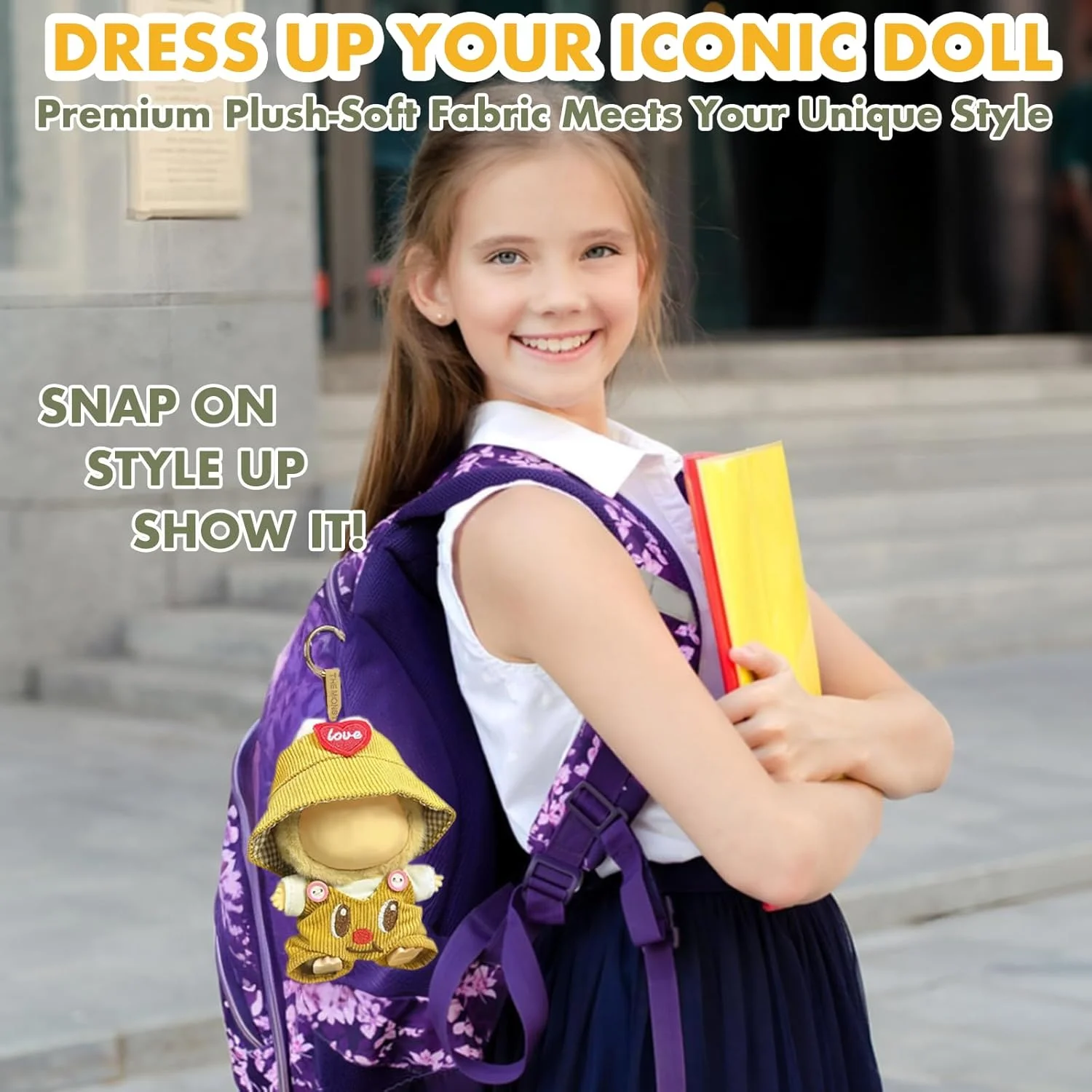 لباس عروسک 17 سانتی متری، 5 مجموعه 3 تکه با تم های جذاب، لباس های زیبا و منحصر به فرد برای بازی و لباس پوشاندن، مناسب برای عروسک های 15/17 سانتی متری، عروسک شامل نمی شود (خرس کره ای (کلاه قلبی + تی شرت + سرهمی))