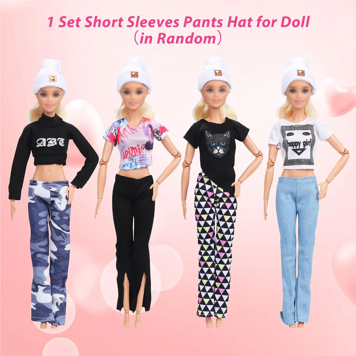 22 تکه لباس و لوازم جانبی عروسک، 1 هودی، 9 تی شرت، 2 دامن کوتاه، 4 شورت، 1 شلوار بلند، 4 کفش تخت، 1 کلاه، لباس های خیابانی آمریکایی سازگار با عروسک های 11.5 اینچی، هدیه دخترانه به صورت تصادفی