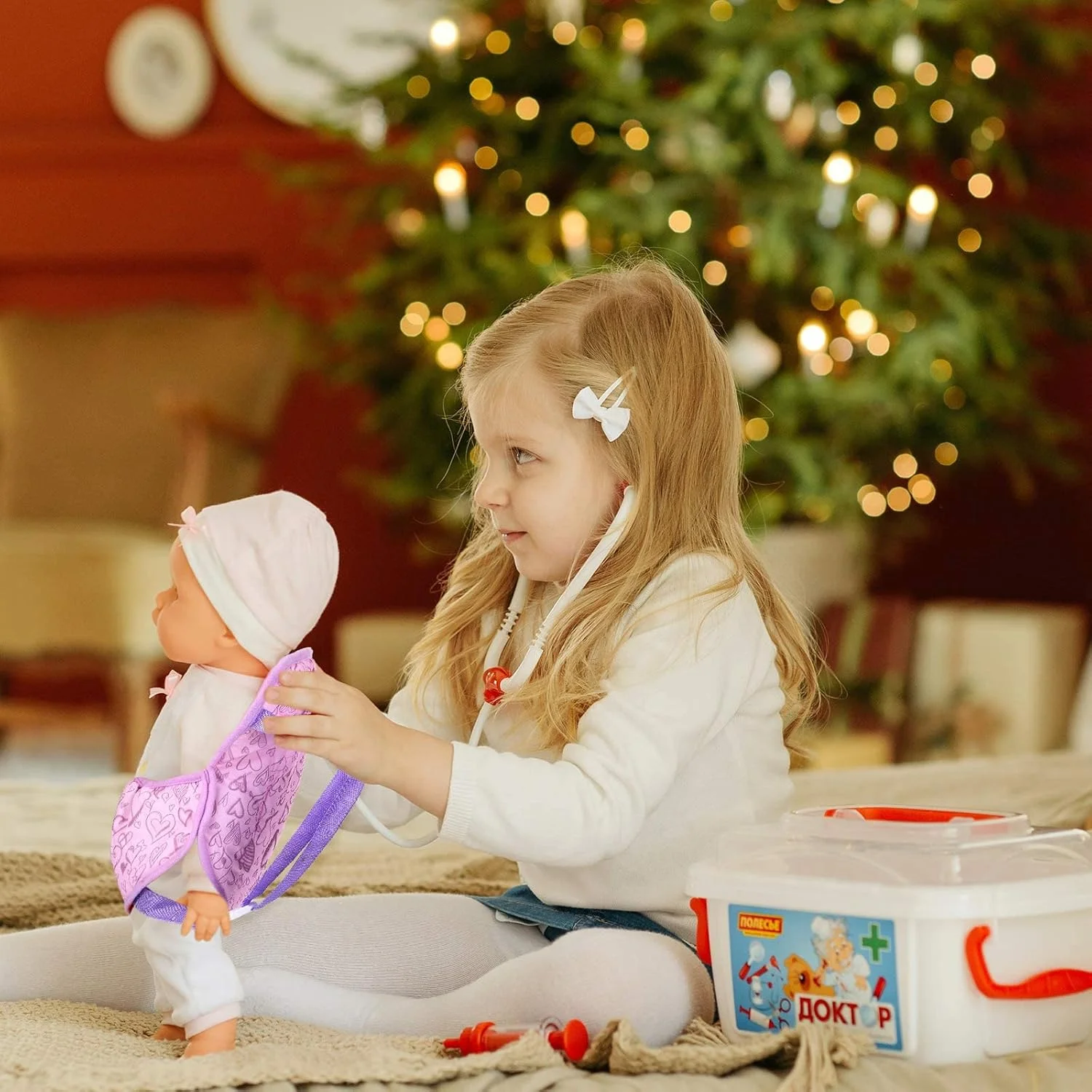 MAKINGTEC 2 عدد کوله پشتی حامل عروسک، کیف های قابل حمل عروسک، کیف های جلویی حامل عروسک با بند، لوازم جانبی عروسک مناسب برای عروسک های 14 تا 18 اینچی (طرح هندسی و قلبی)